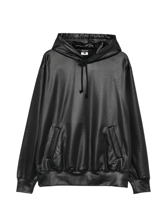 shine-finish drawstring hoodie