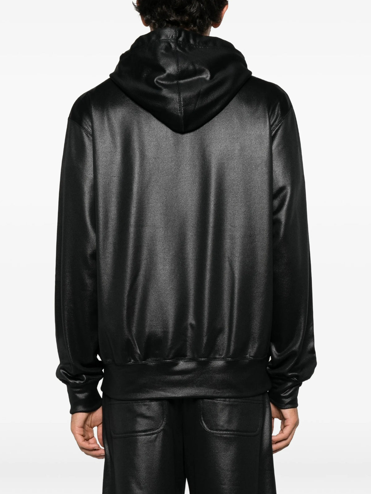 shine-finish drawstring hoodie