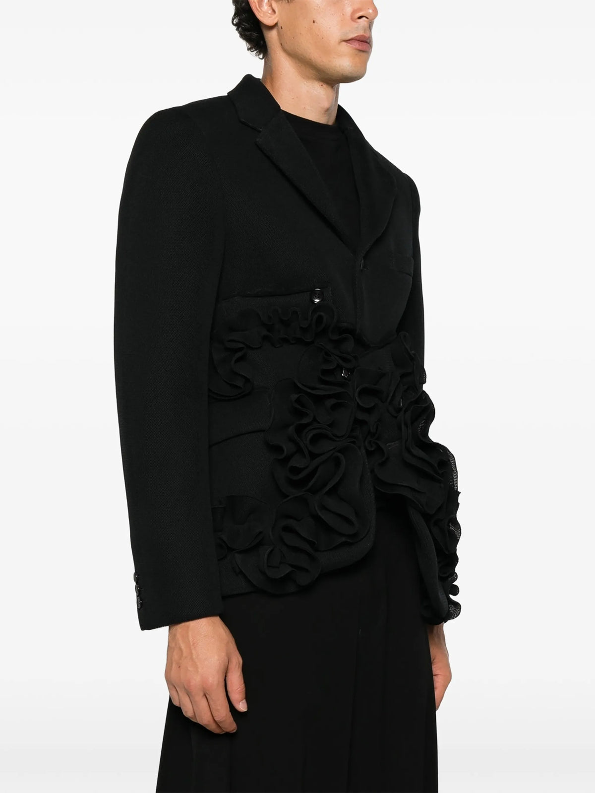 ruffled blazer