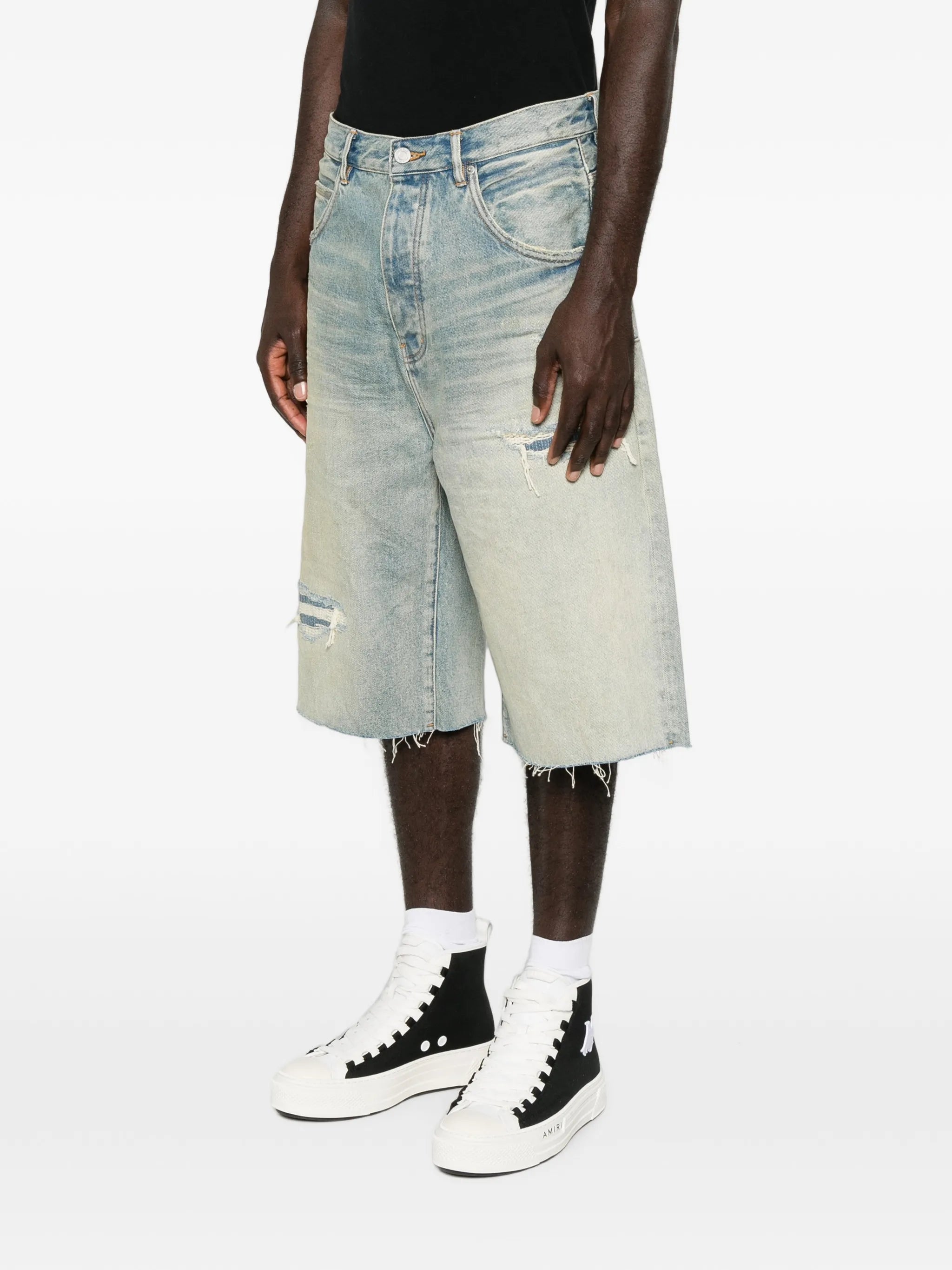 distressed raw-cut shorts