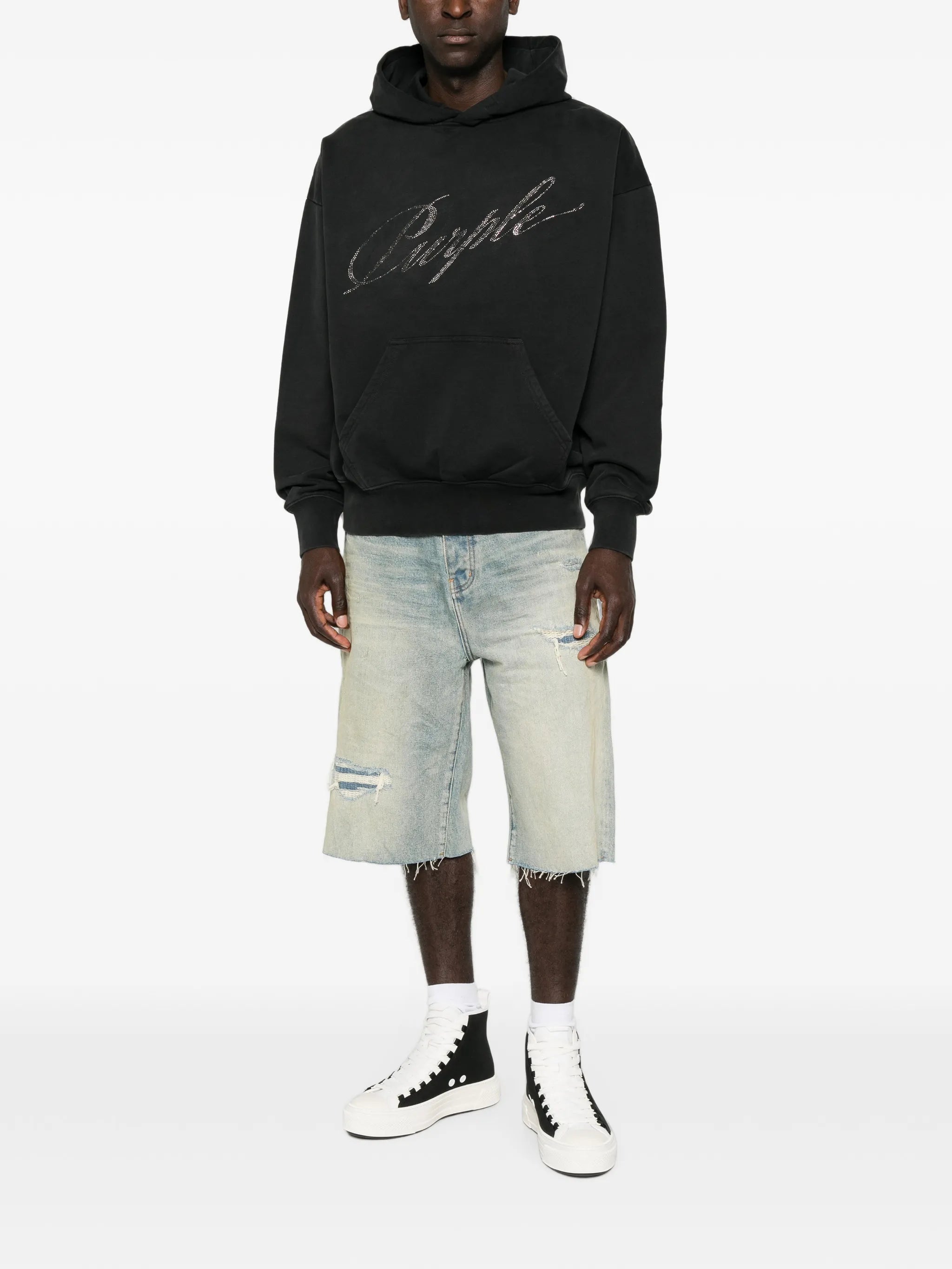 distressed raw-cut shorts