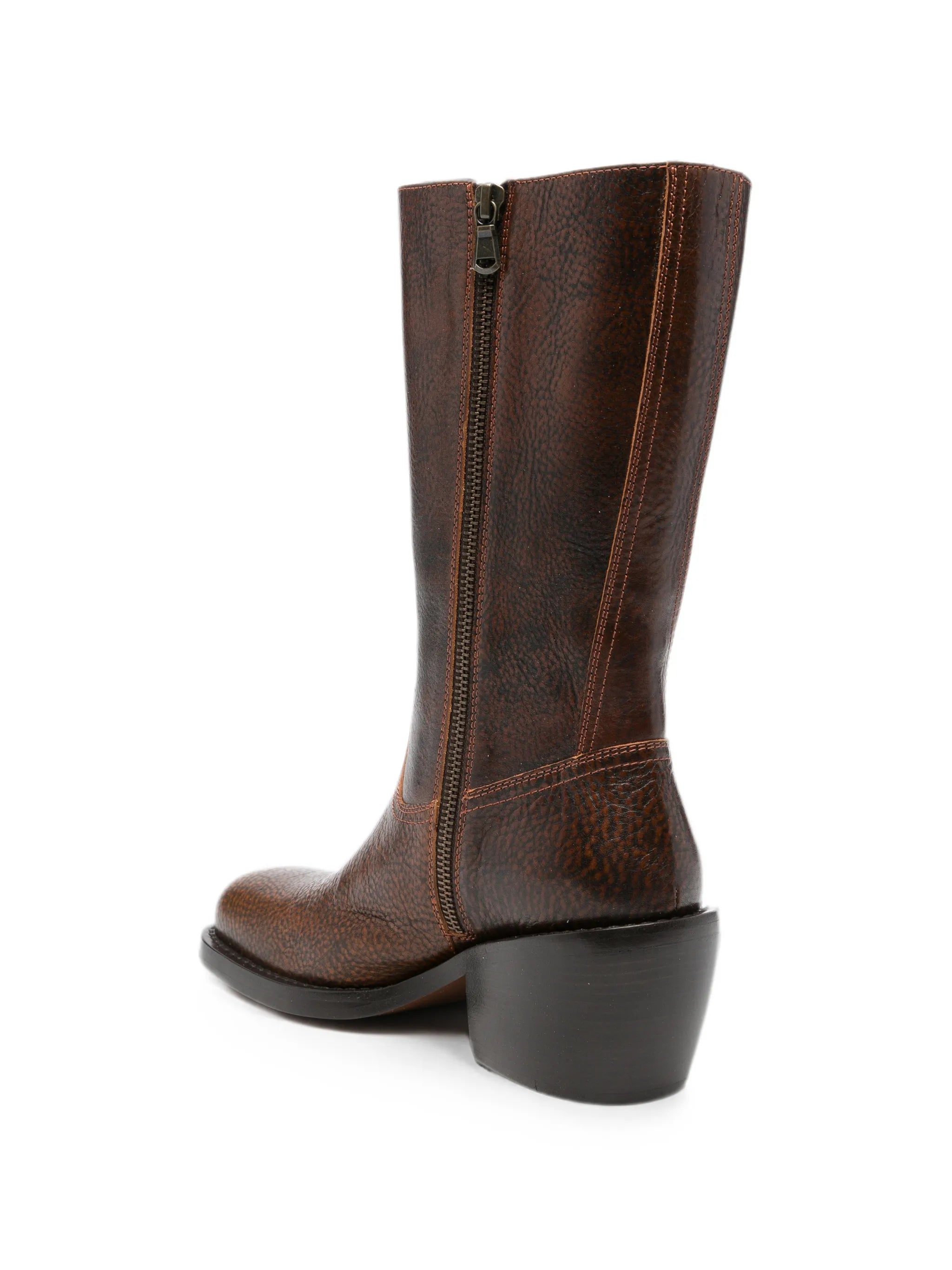grainy leather boots