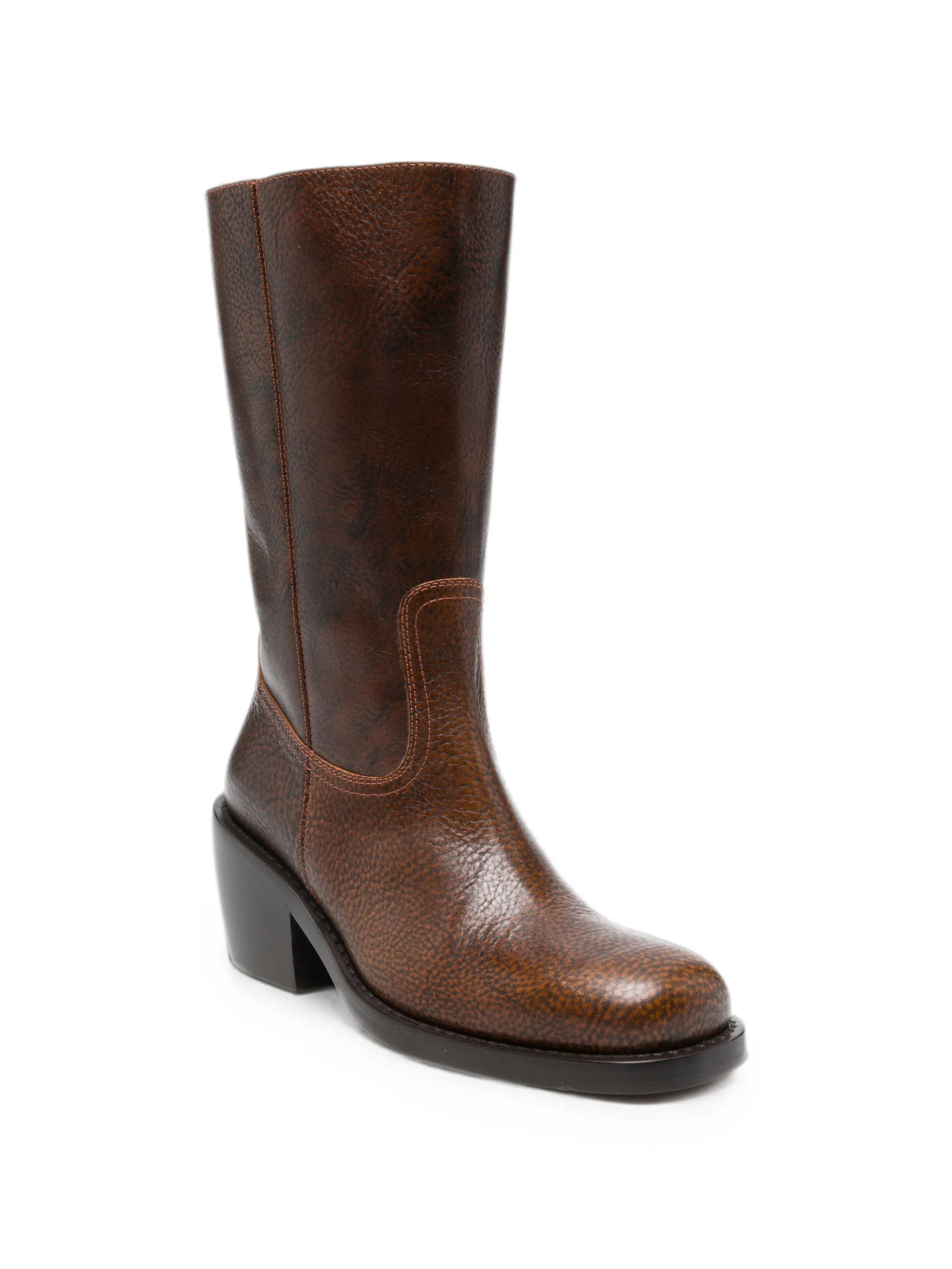 grainy leather boots