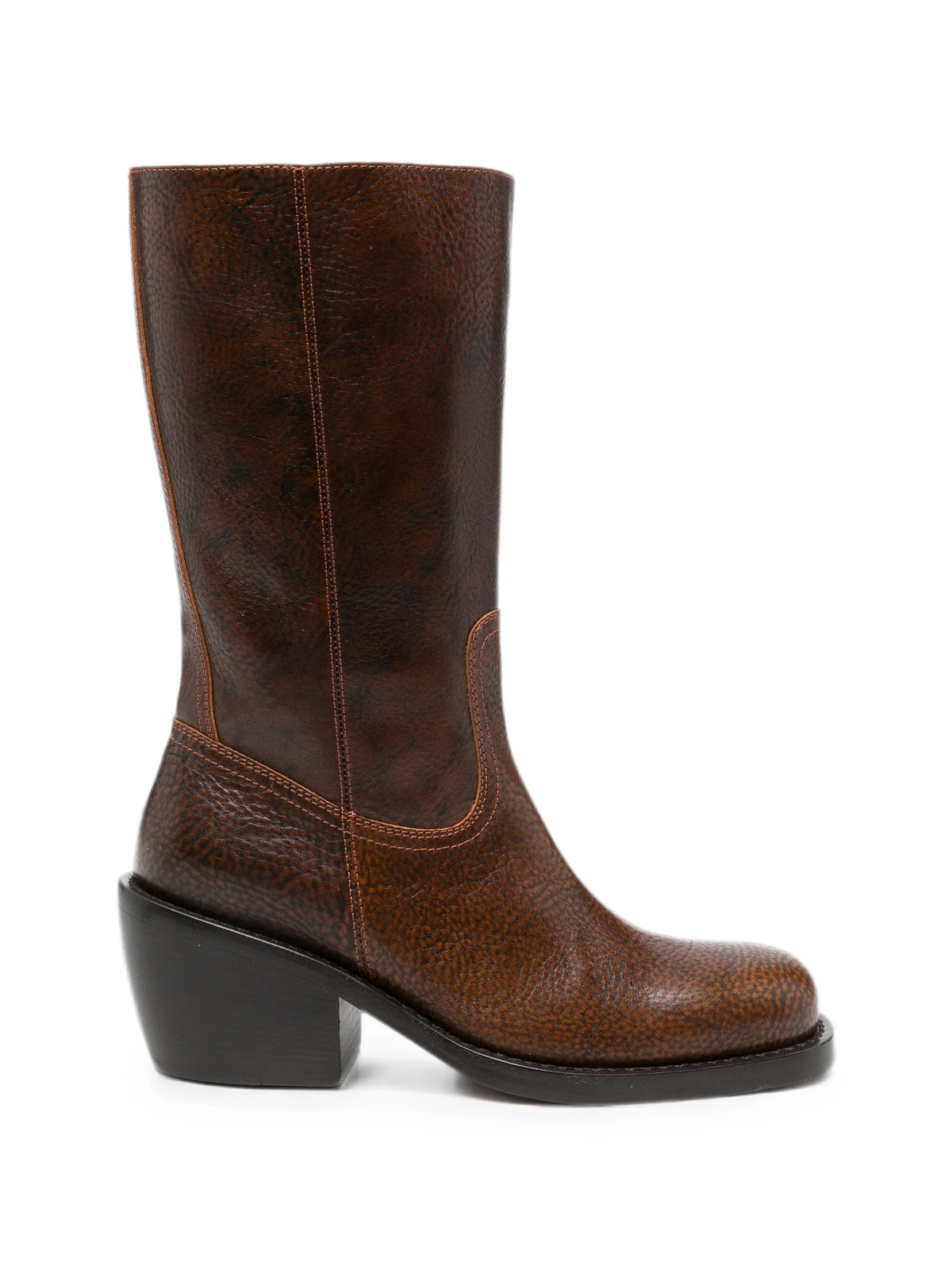 Dries Van Noten grainy leather boots