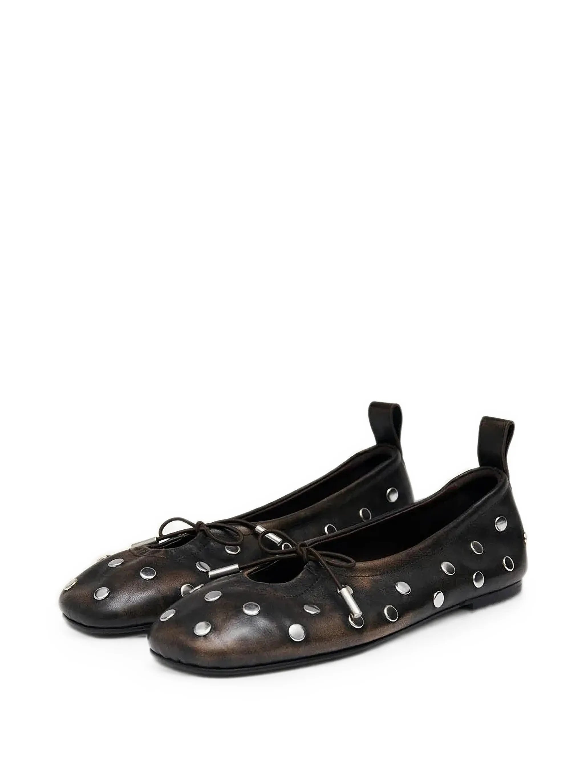 Rosalind stud-embellished leather ballet flats
