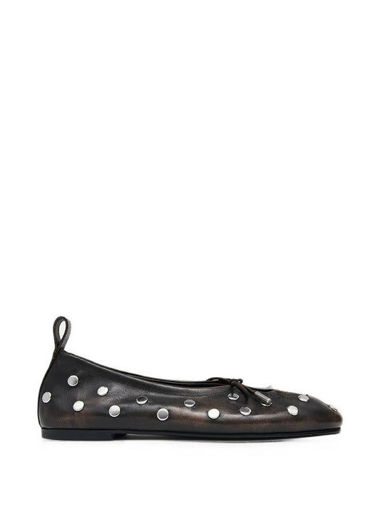 Rosalind stud-embellished leather ballet flats