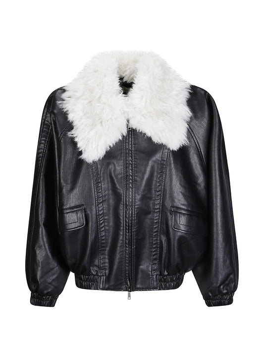 Rioni faux-fur-collar bomber jacket