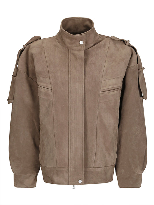 Tova faux-suede bomber jacket