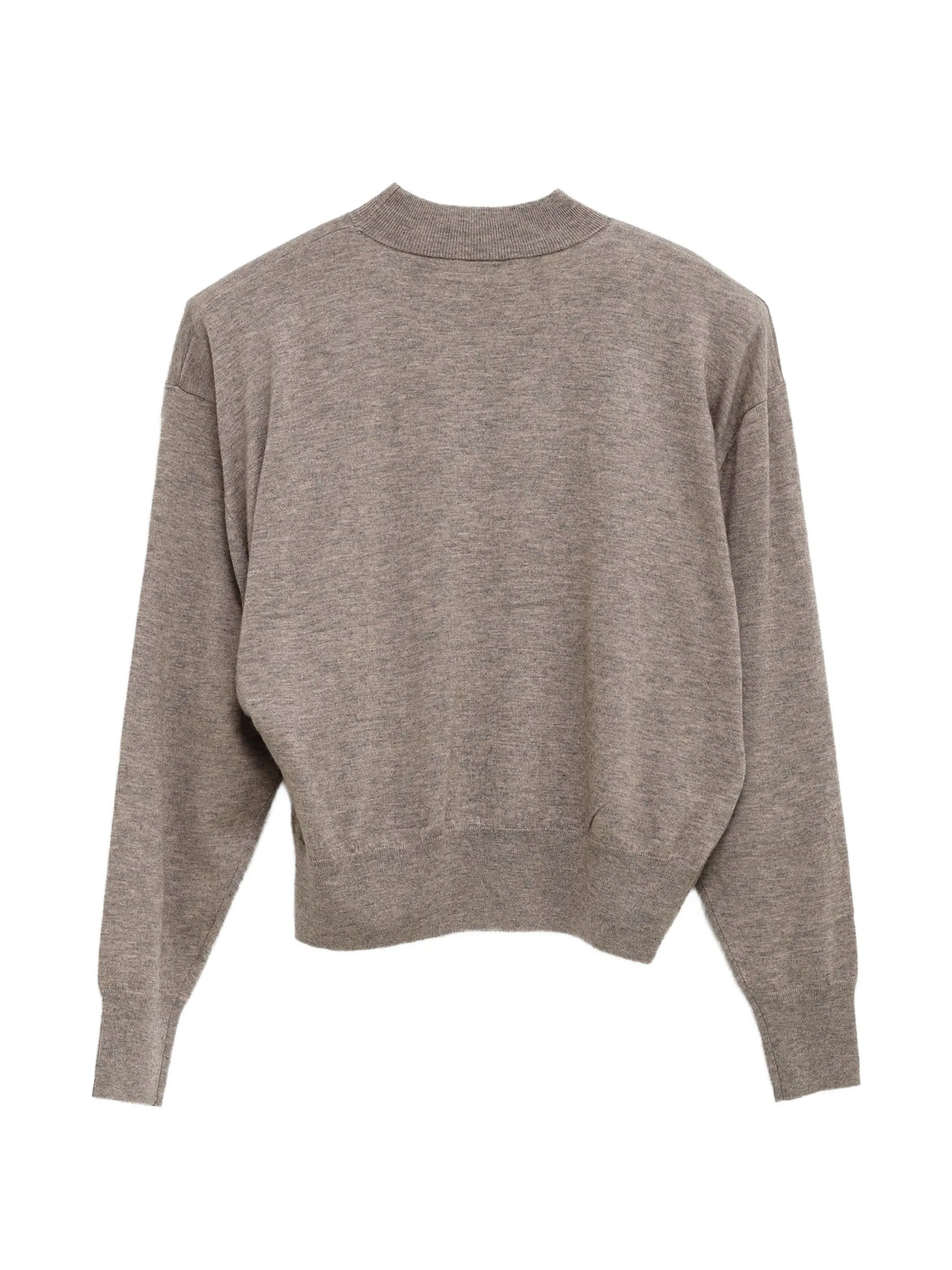 padded-shoulder mock-neck sweater