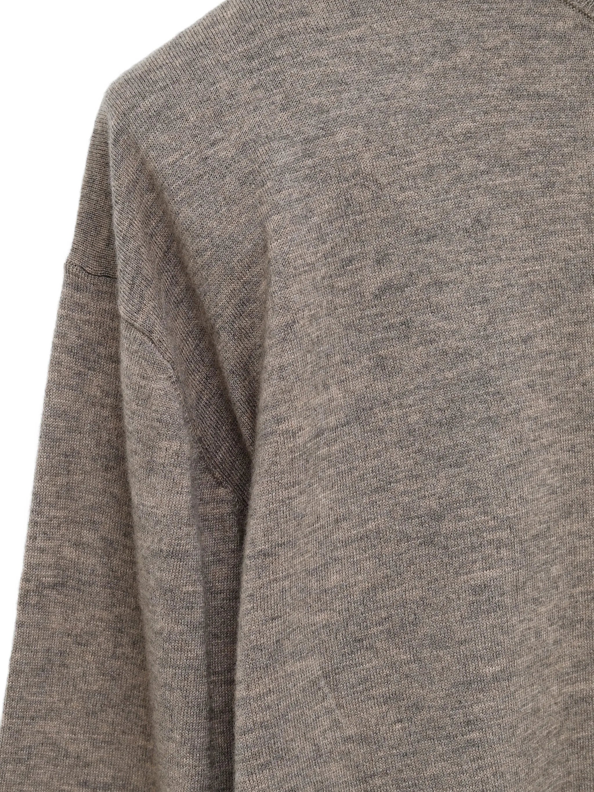 padded-shoulder mock-neck sweater