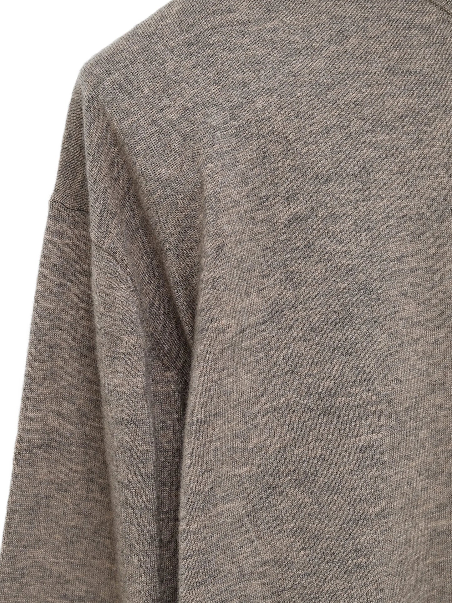 padded-shoulder mock-neck sweater