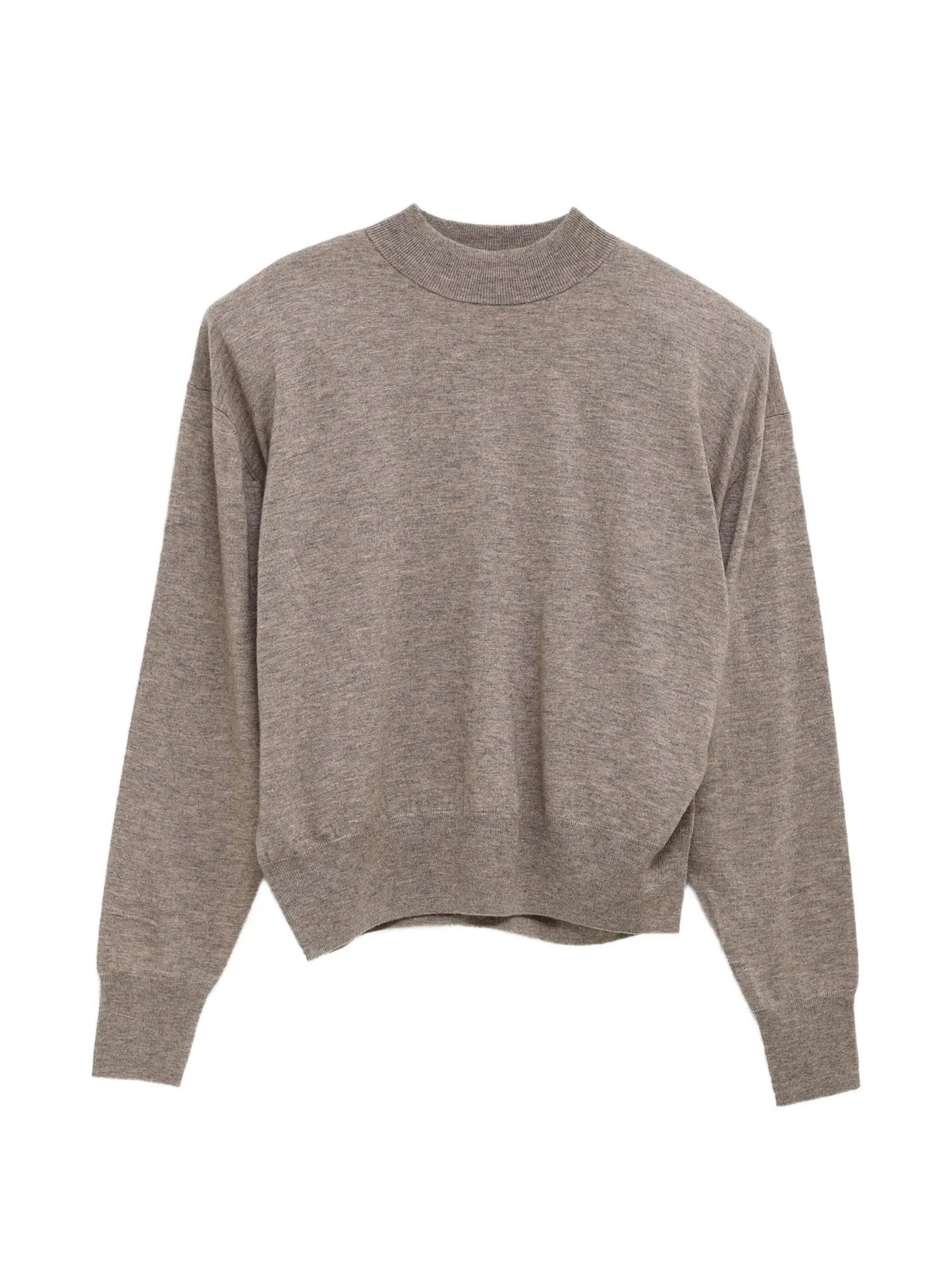 padded-shoulder mock-neck sweater