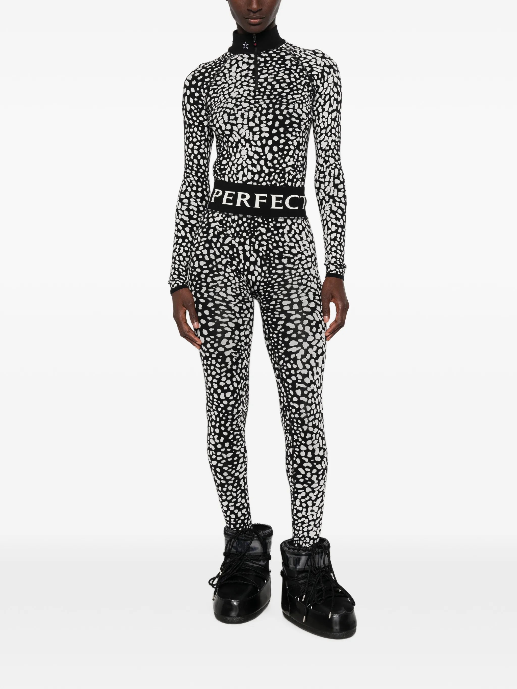 leopard-print jacquard leggings