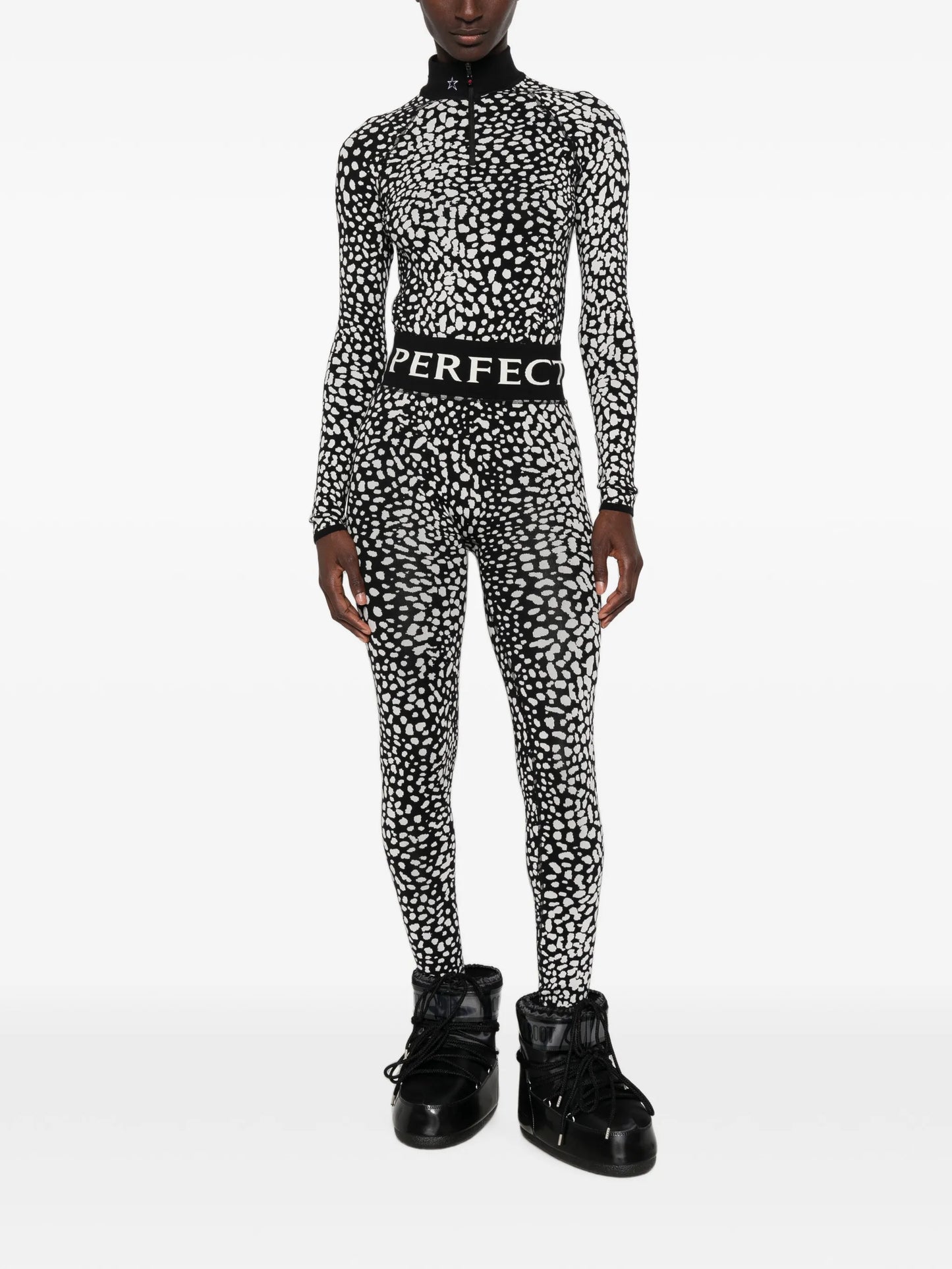 leopard-print jacquard leggings