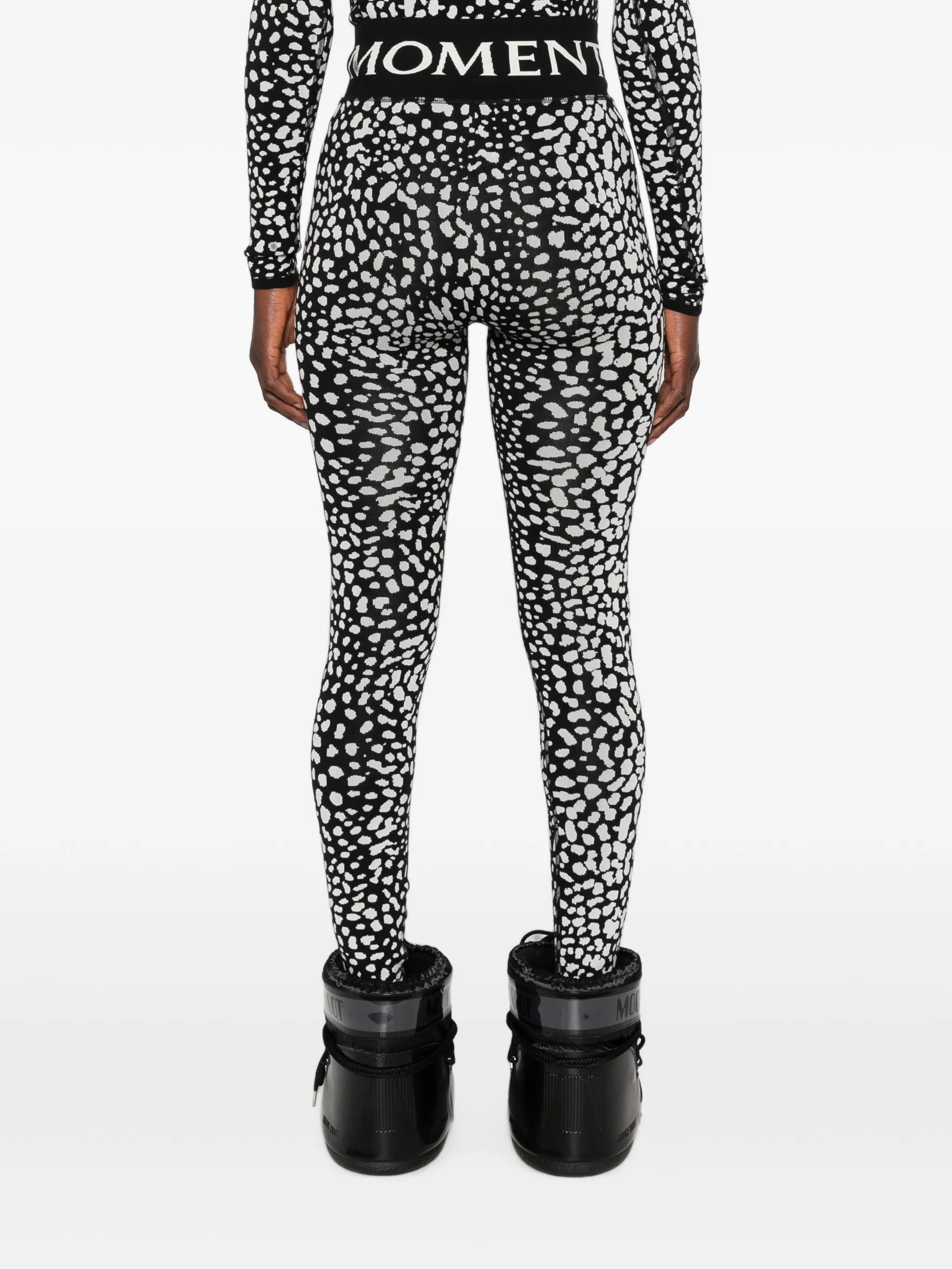leopard-print jacquard leggings