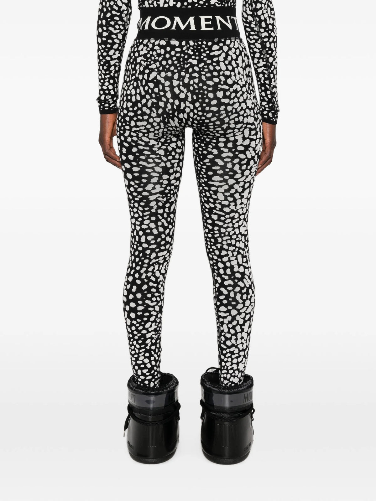 leopard-print jacquard leggings