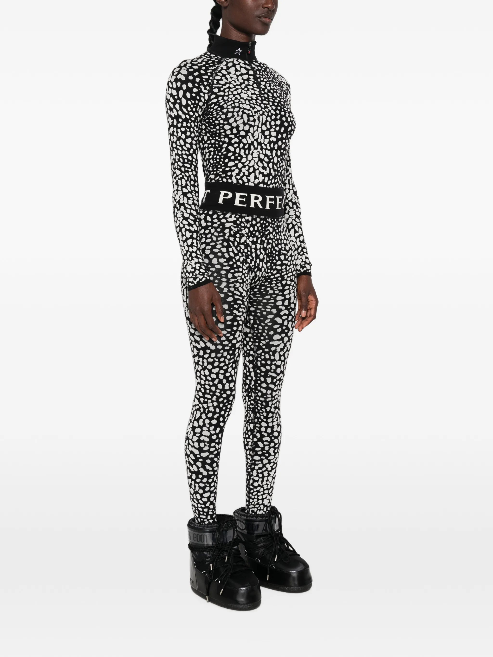 leopard-print jacquard leggings
