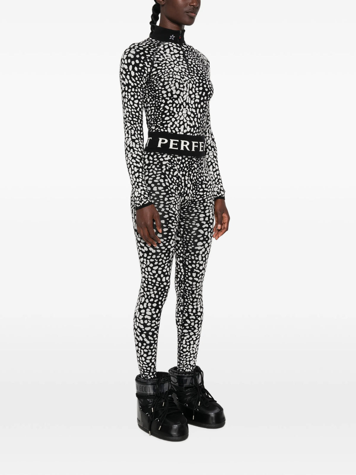leopard-print jacquard leggings