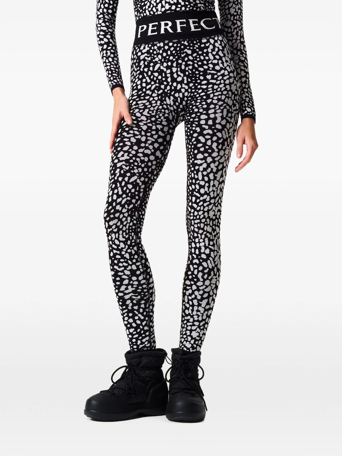 leopard-print jacquard leggings
