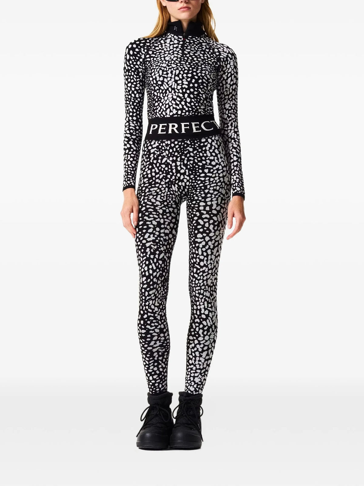leopard-print jacquard leggings