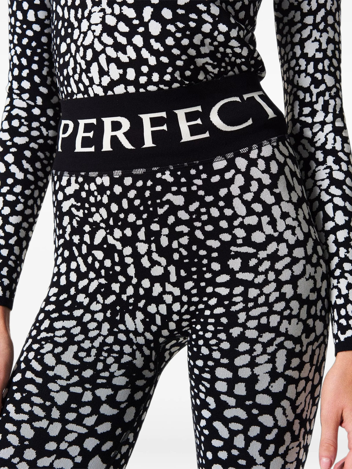leopard-print jacquard leggings