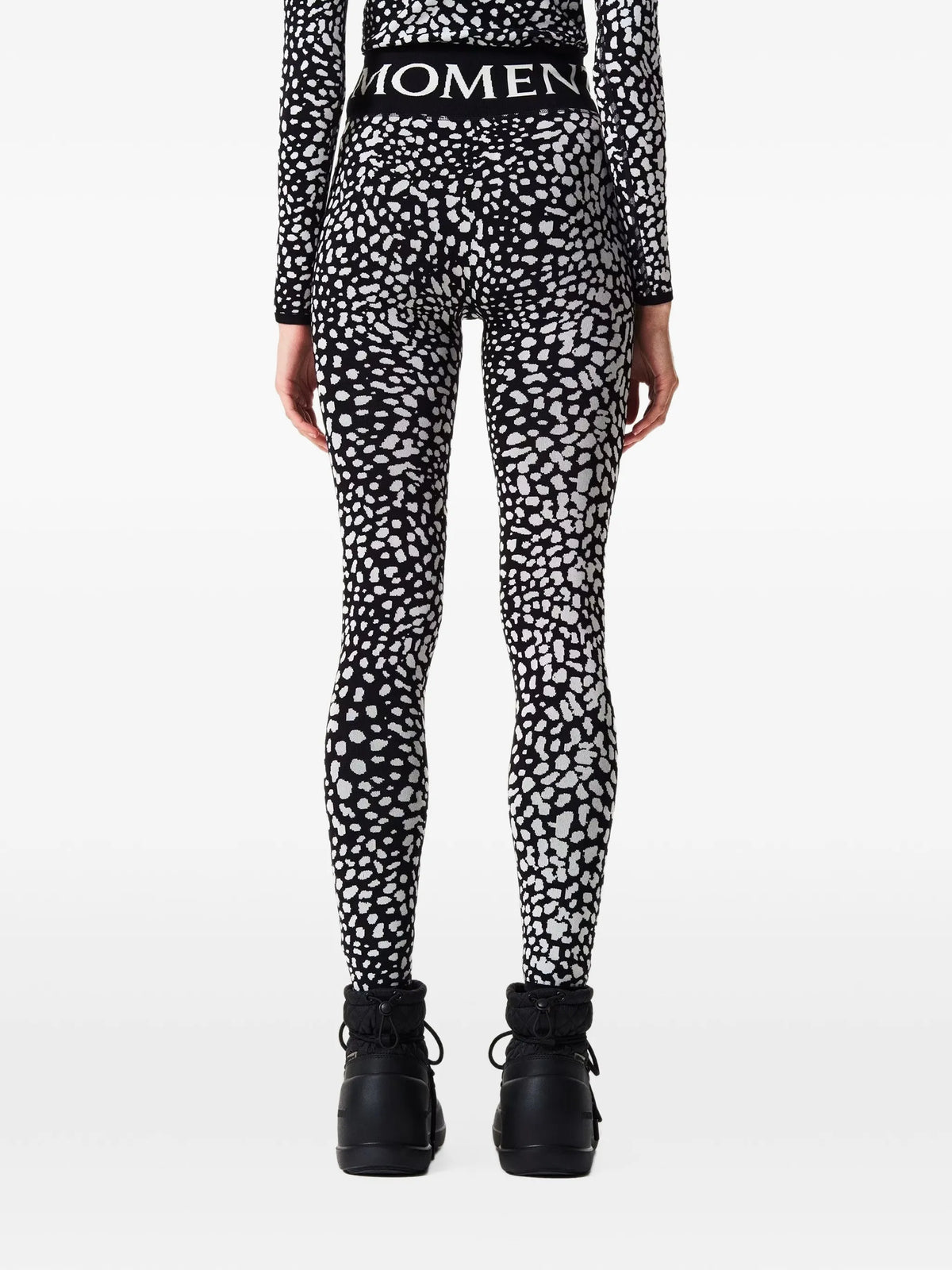 leopard-print jacquard leggings
