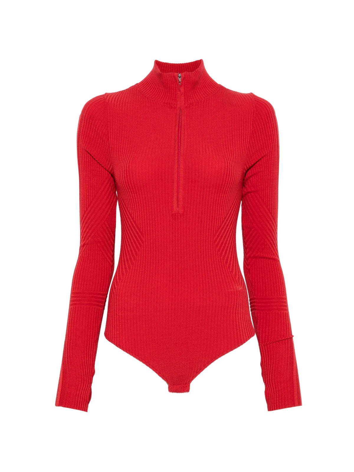 ribbed-knit zip-up base layer