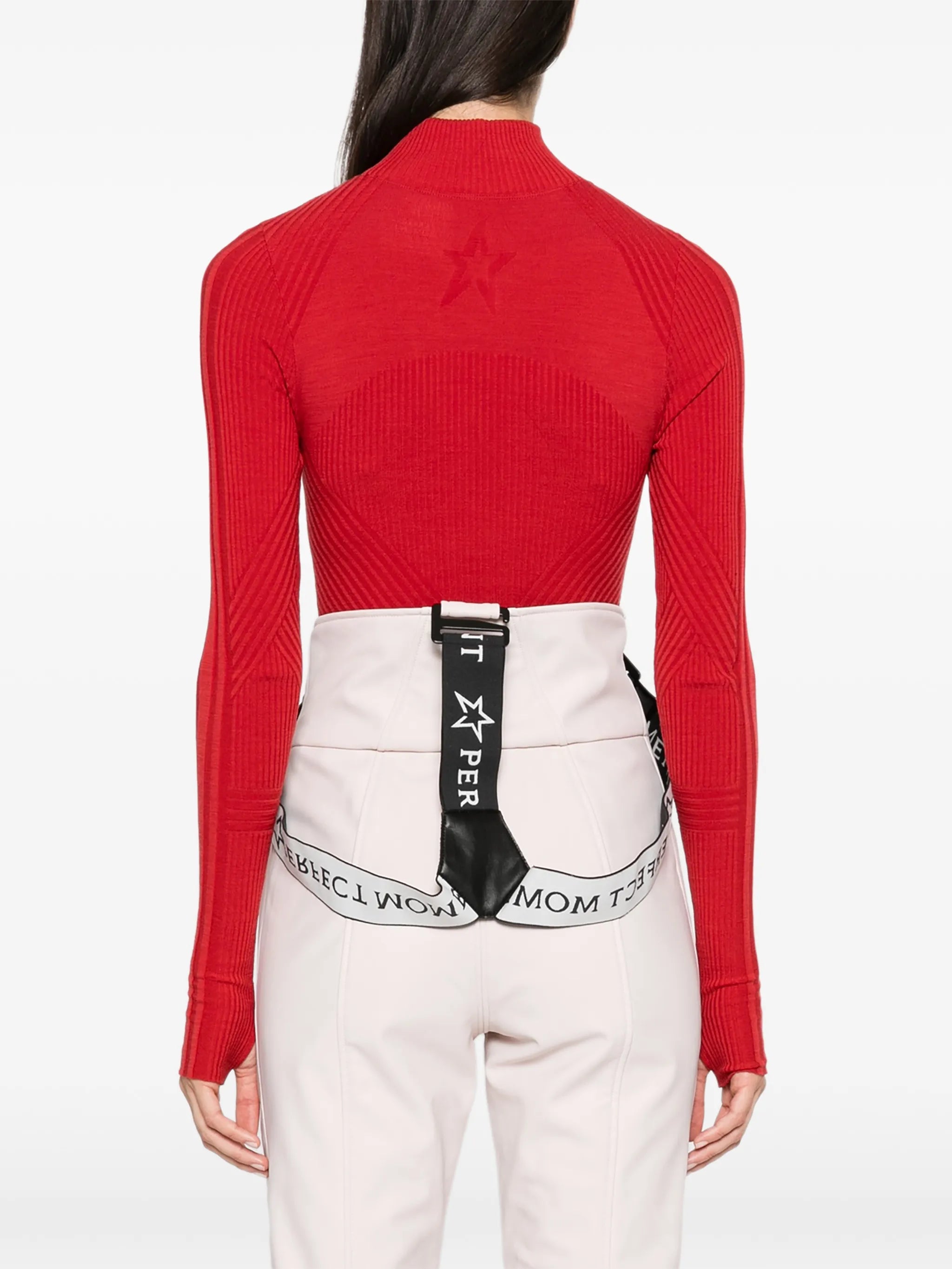 ribbed-knit zip-up base layer