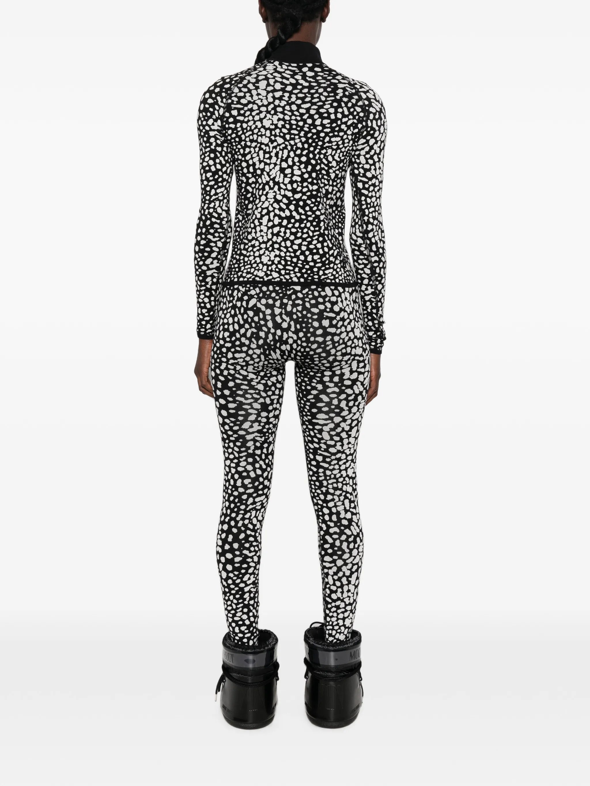 leopard-print jacquard top