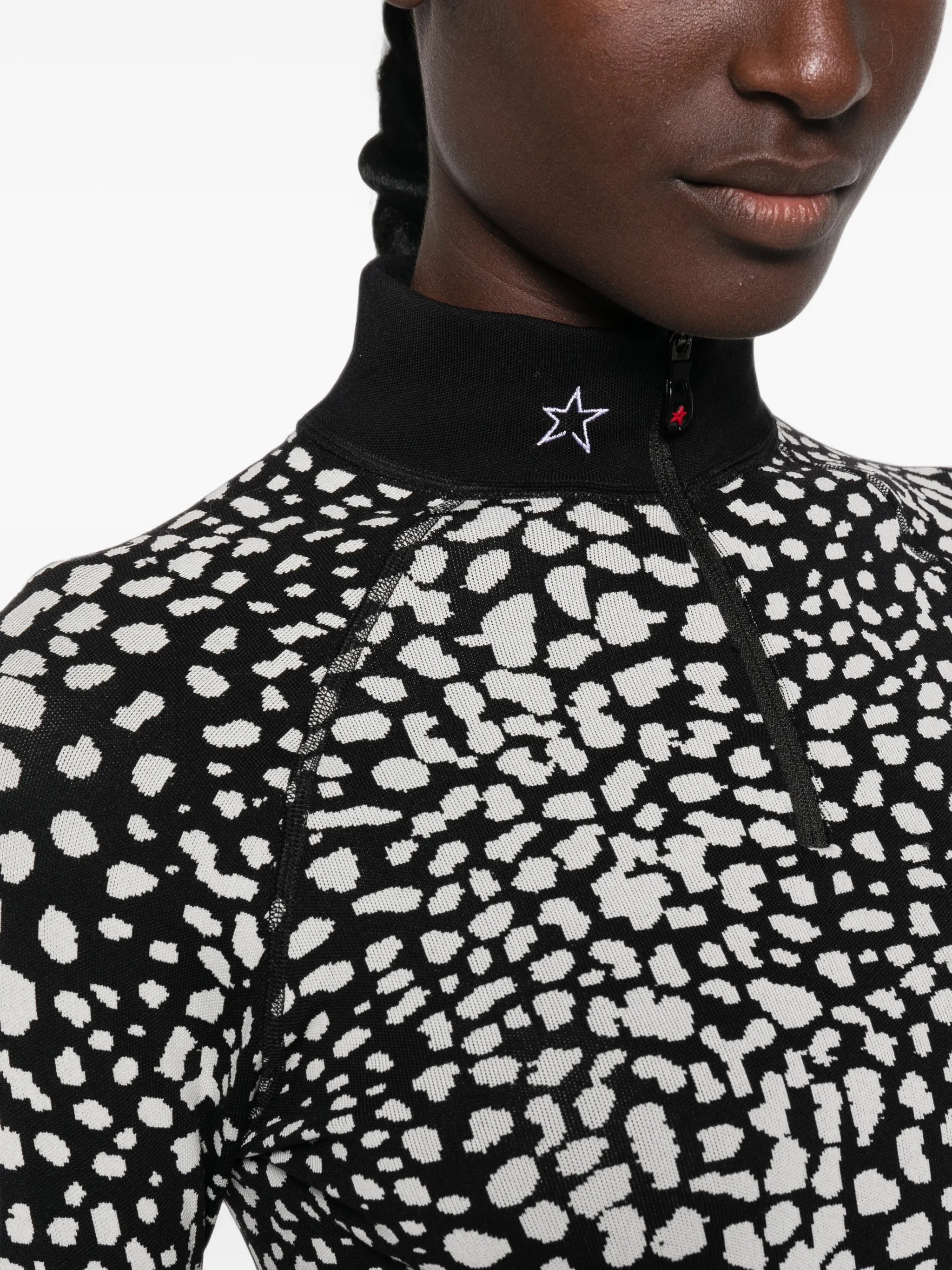 leopard-print jacquard top