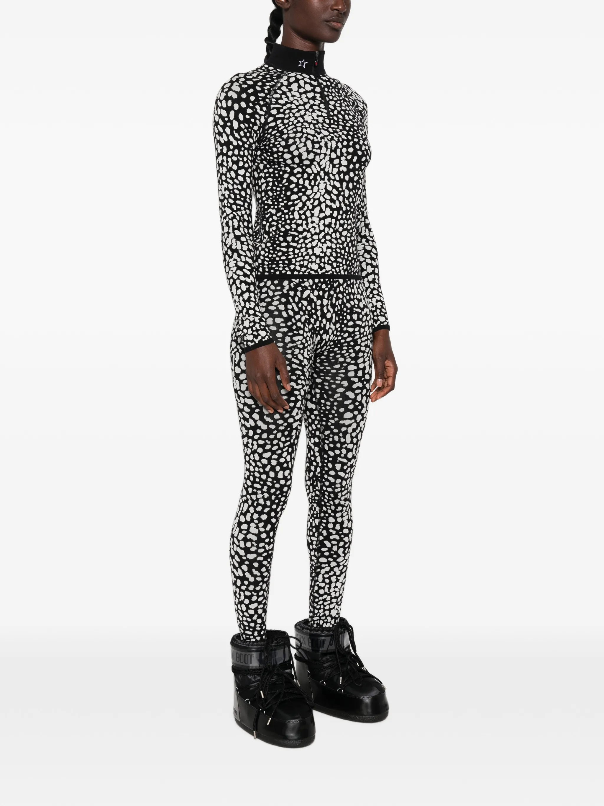 leopard-print jacquard top