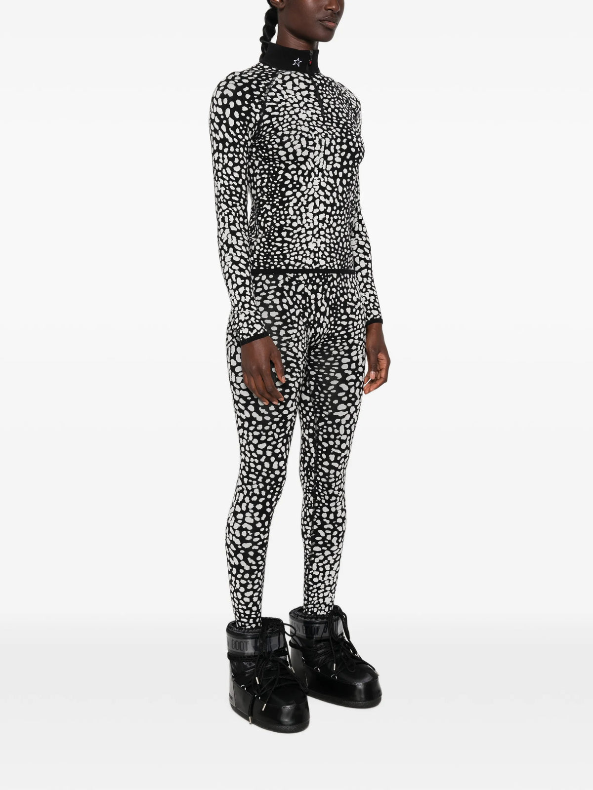leopard-print jacquard top