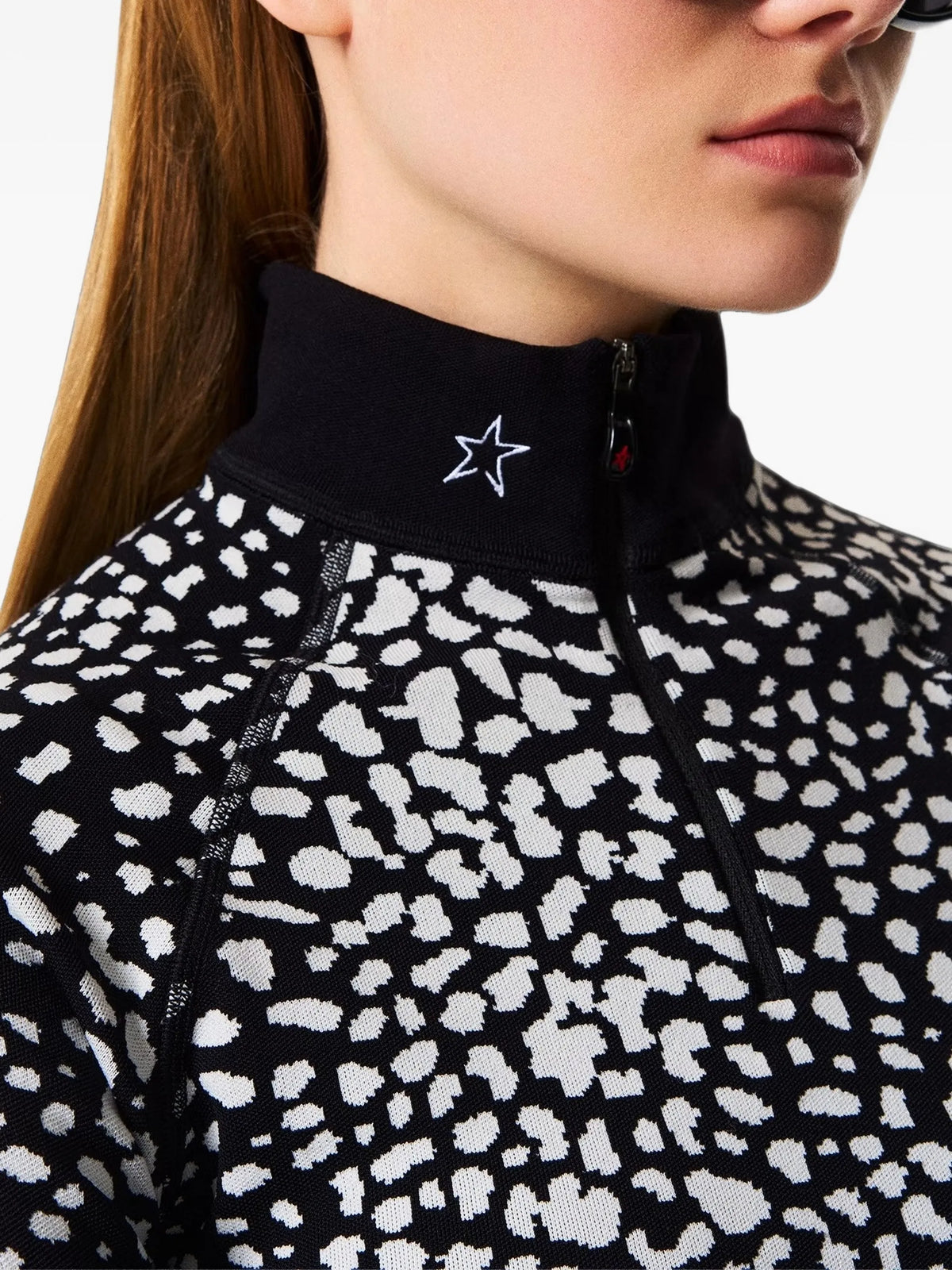 leopard-print jacquard top