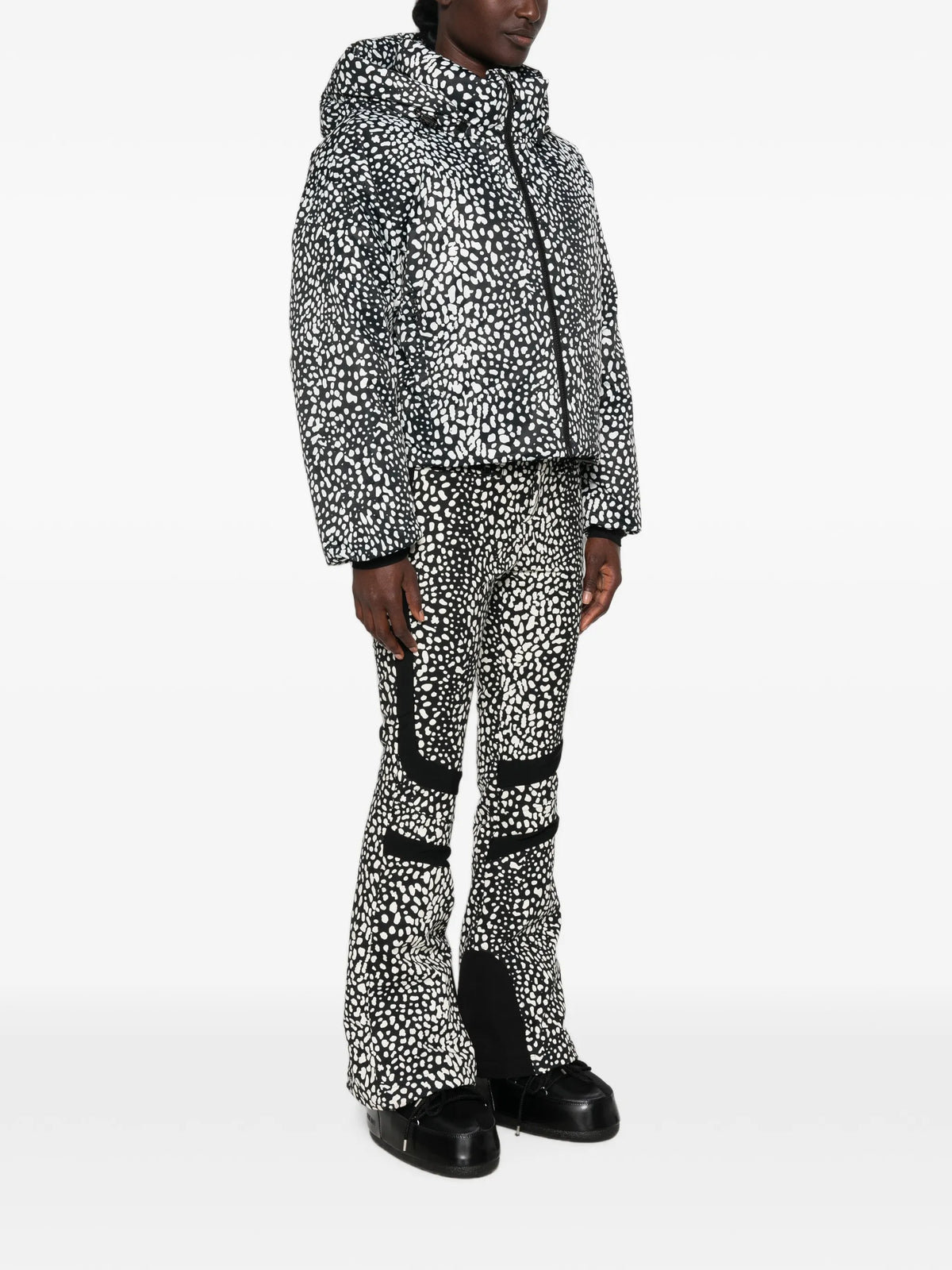 leopard-print Bubble ski jacket