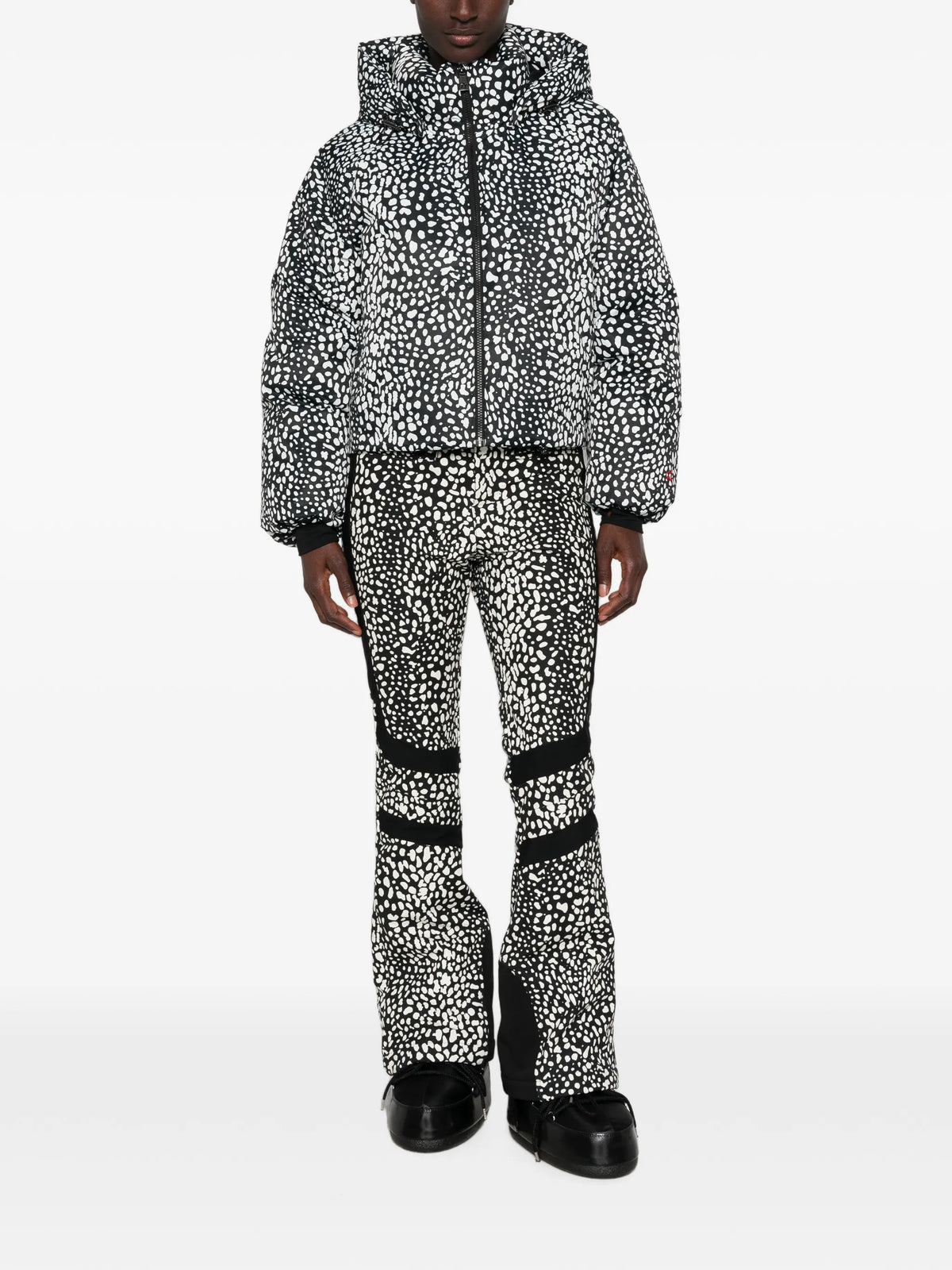leopard-print Bubble ski jacket