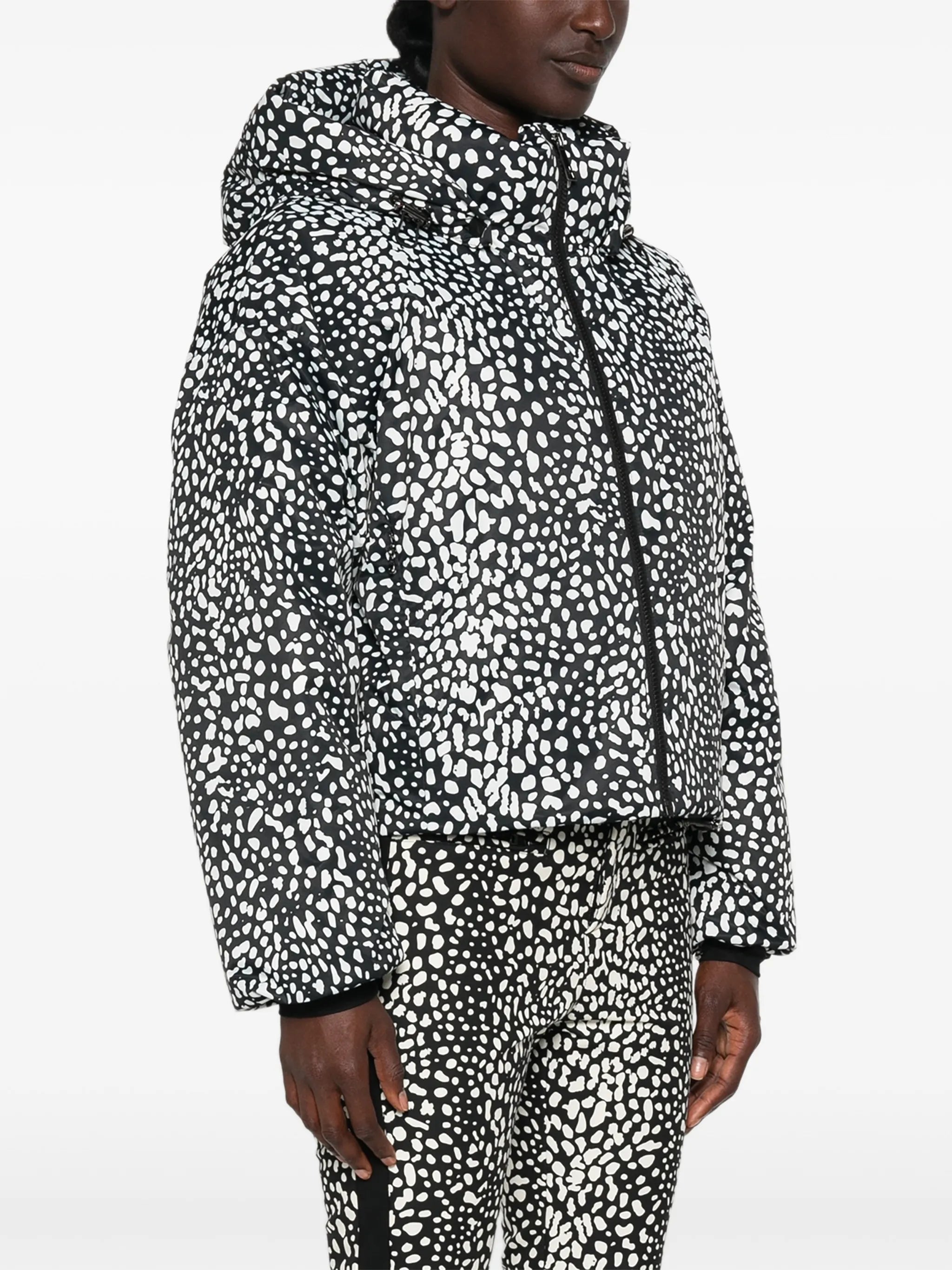 leopard-print Bubble ski jacket