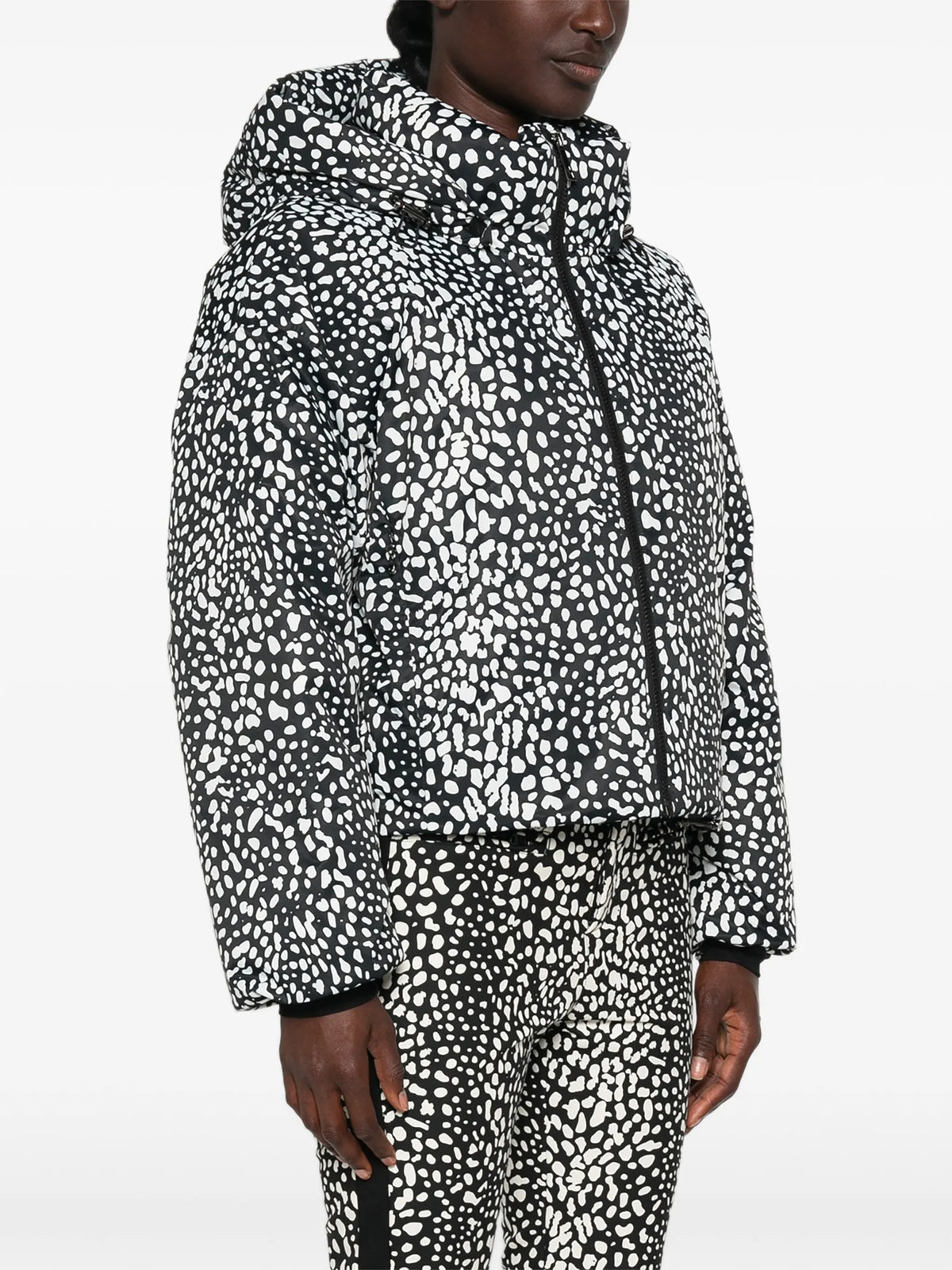 leopard-print Bubble ski jacket