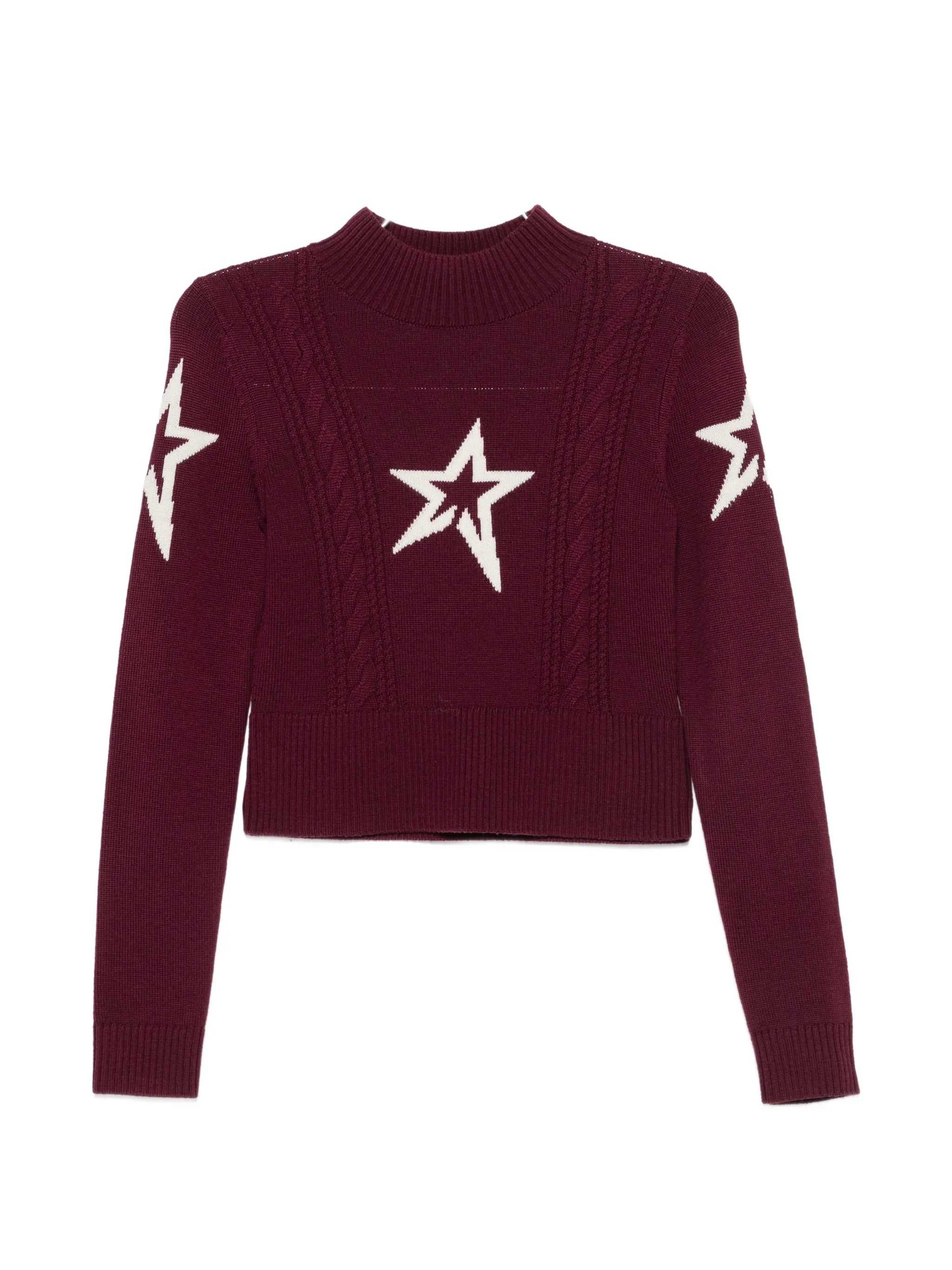 cable-knit star-intarsia sweater