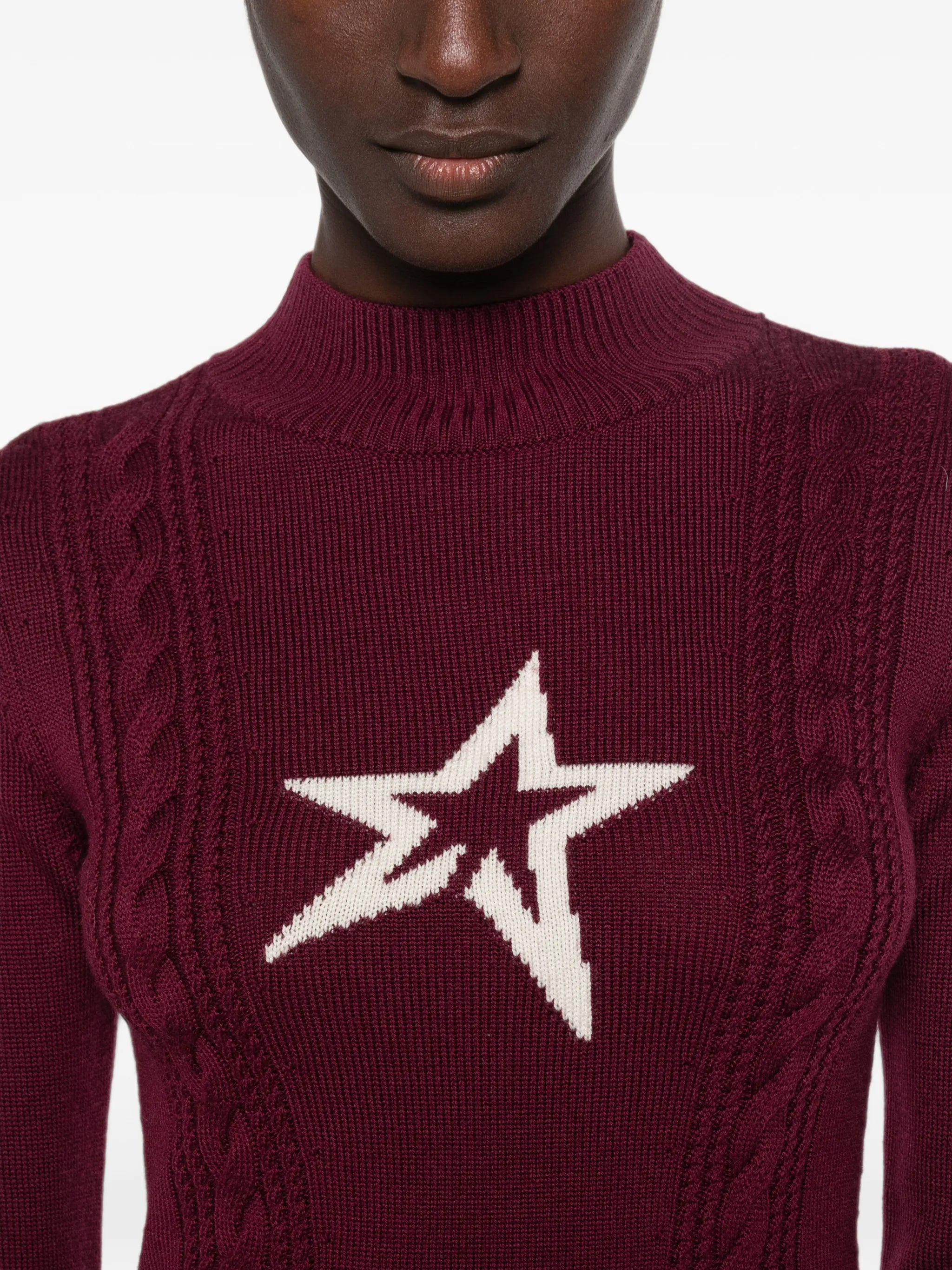 cable-knit star-intarsia sweater