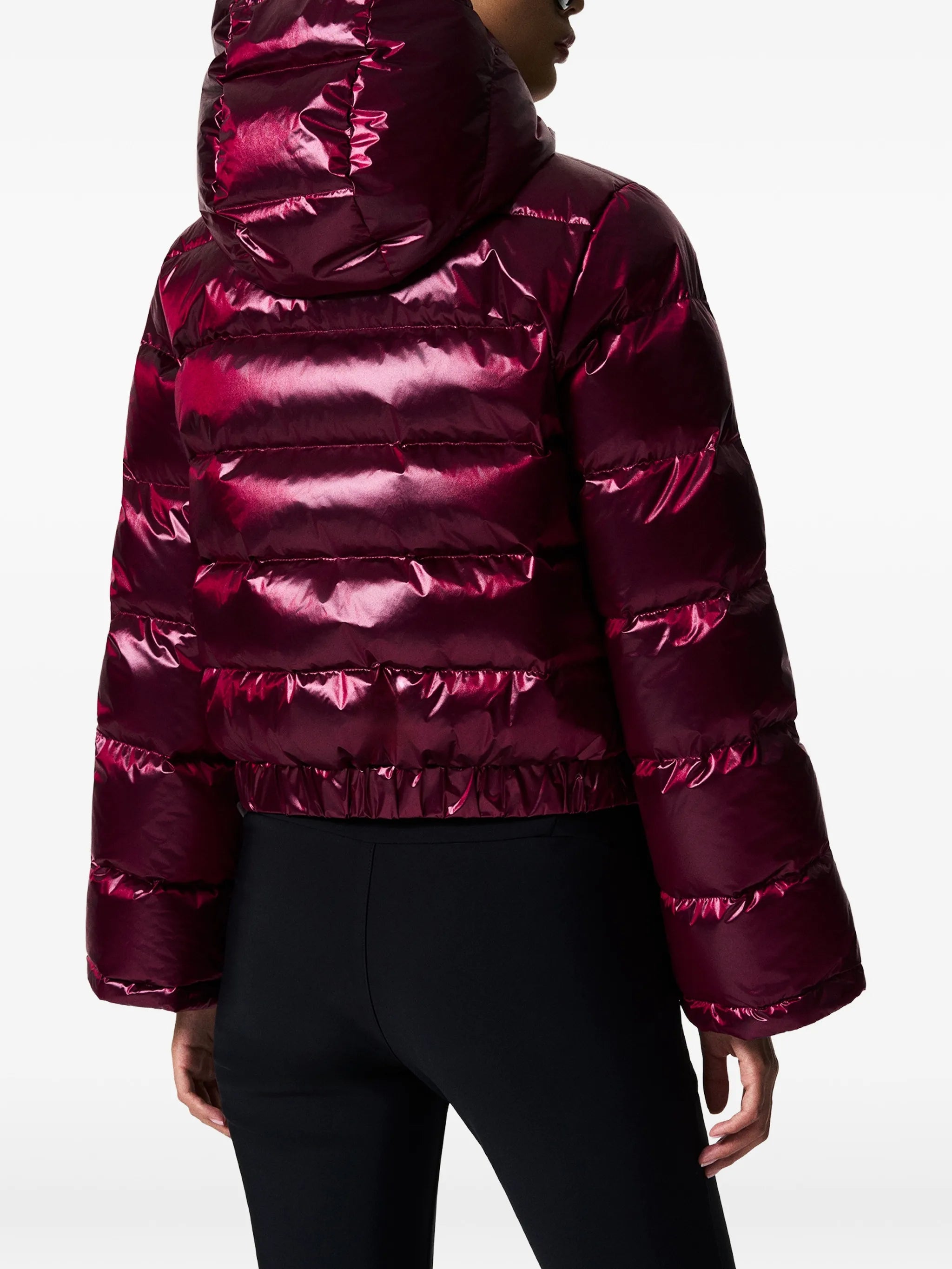 metallic Polar Flare down ski jacket
