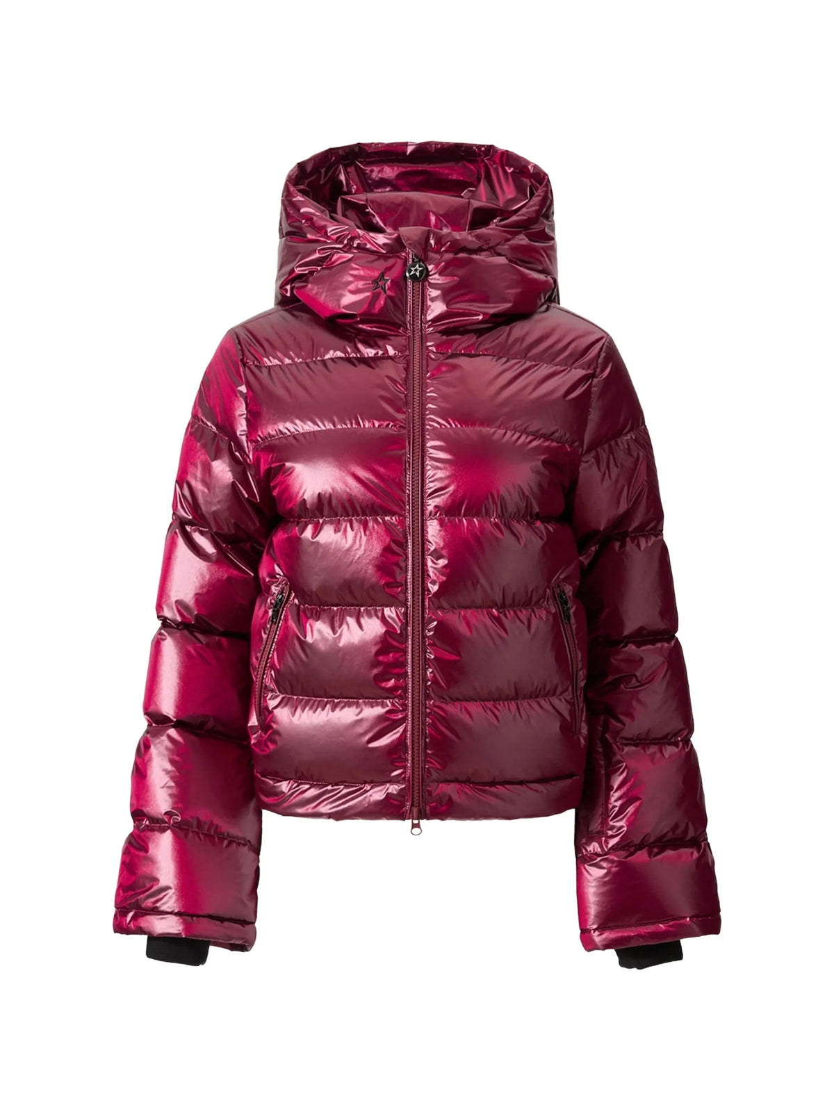 metallic Polar Flare down ski jacket