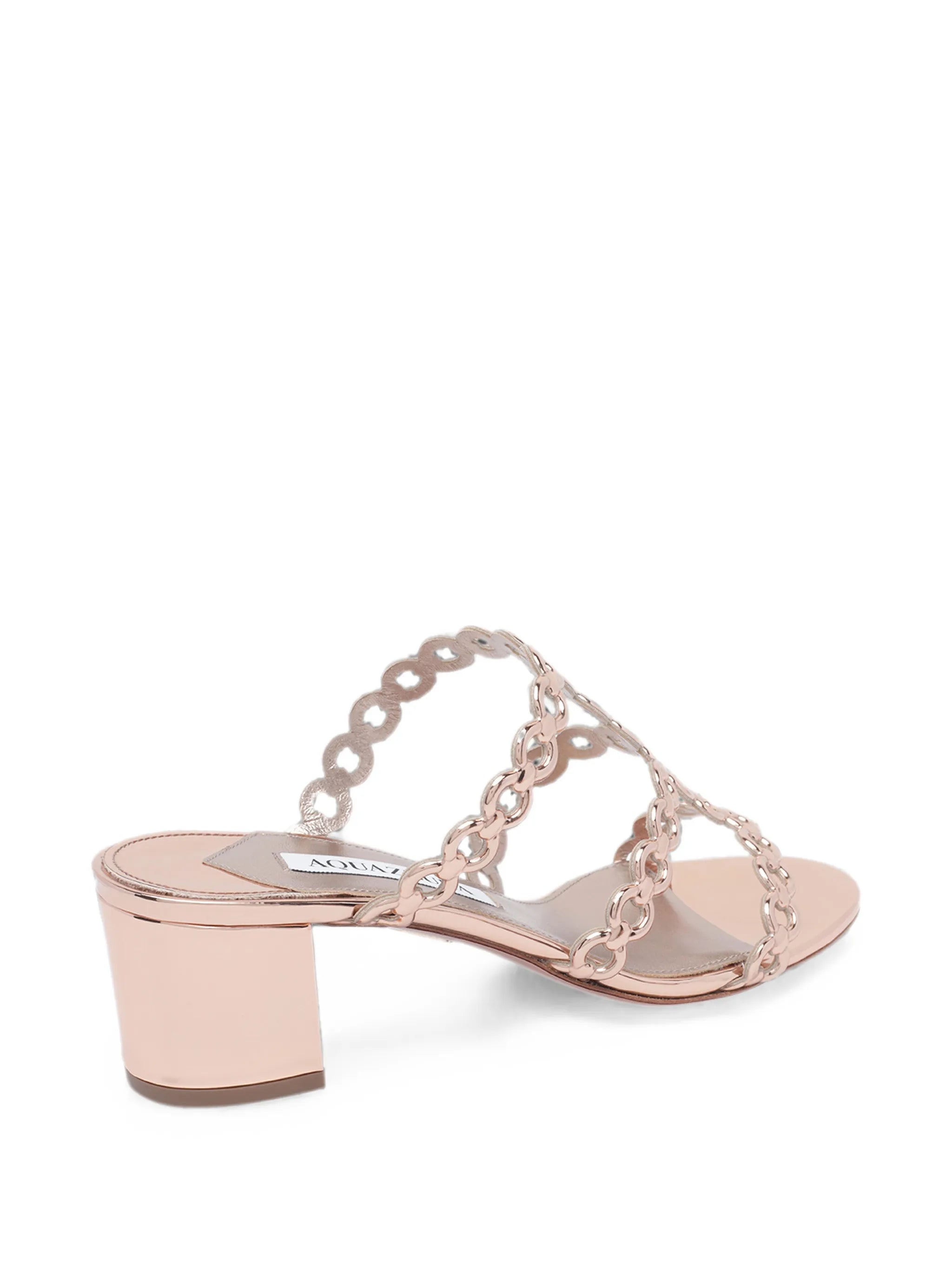 intertwined-chain block-heel sandals