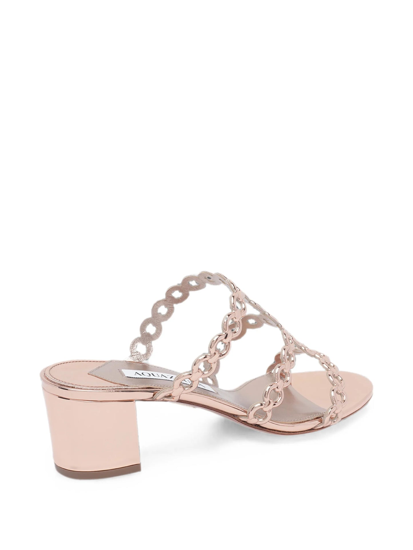 intertwined-chain block-heel sandals