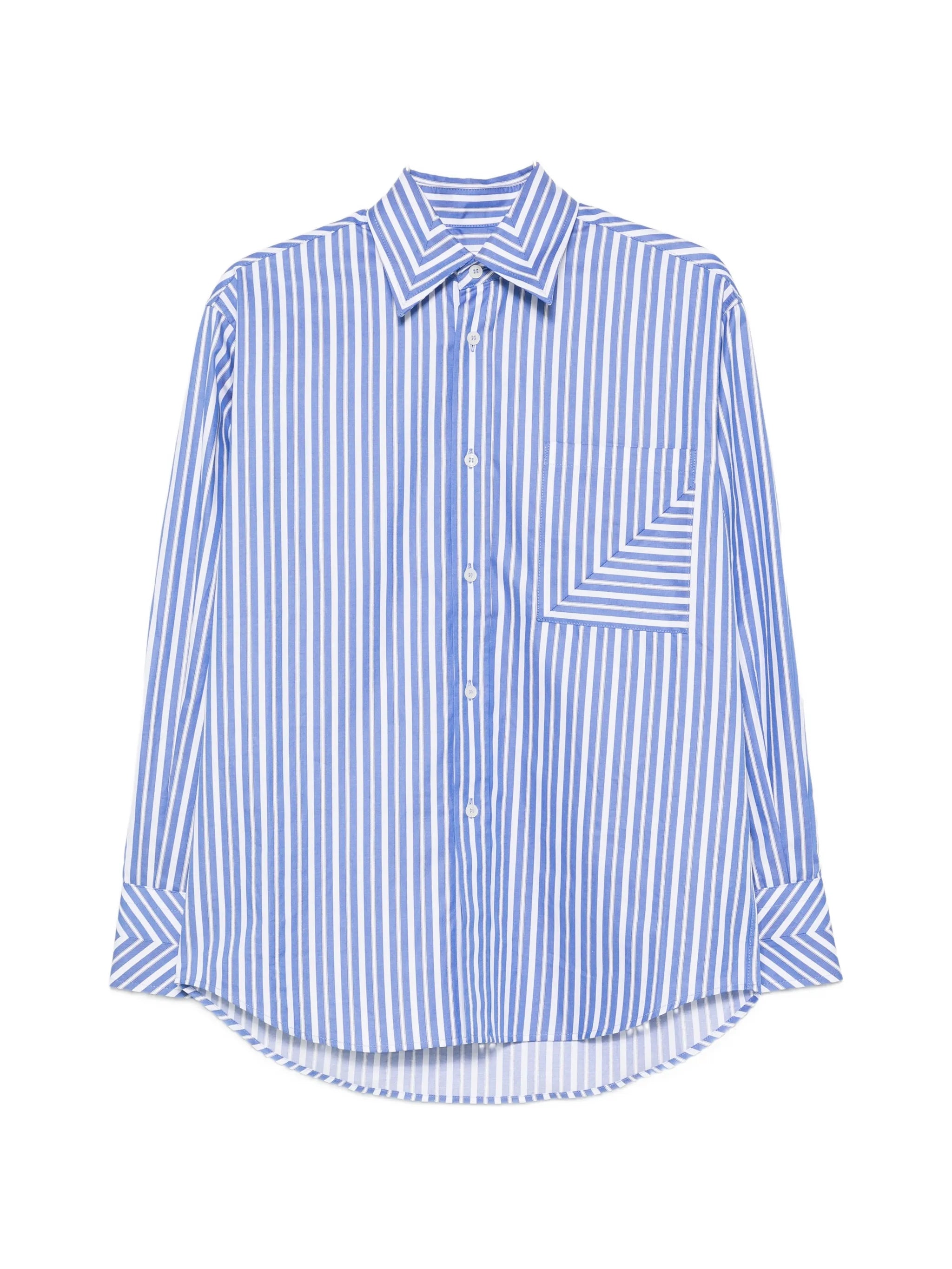 chest-pocket striped shirt