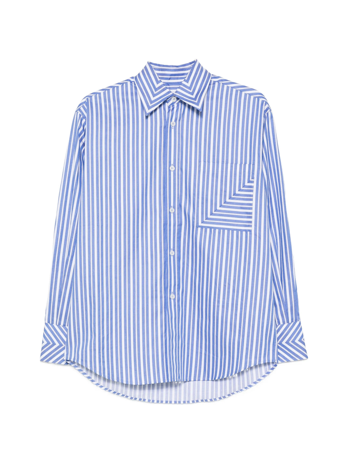 chest-pocket striped shirt