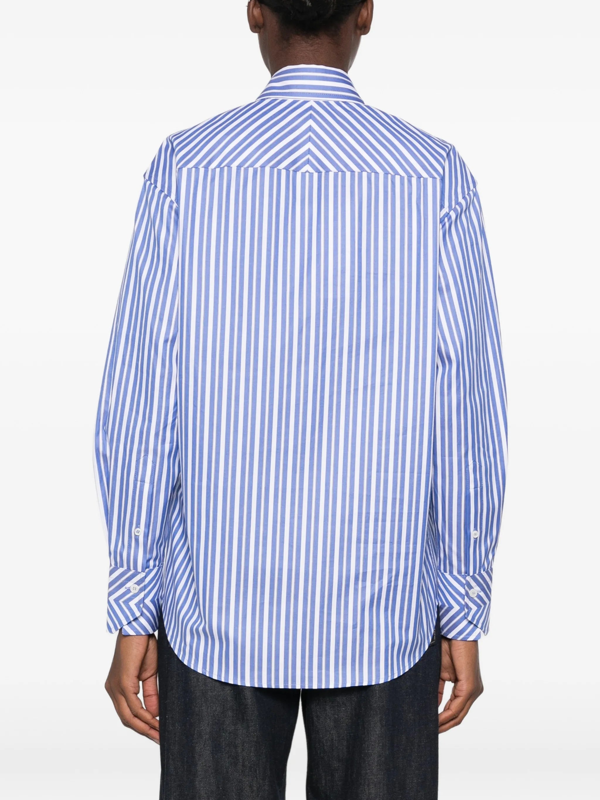 chest-pocket striped shirt