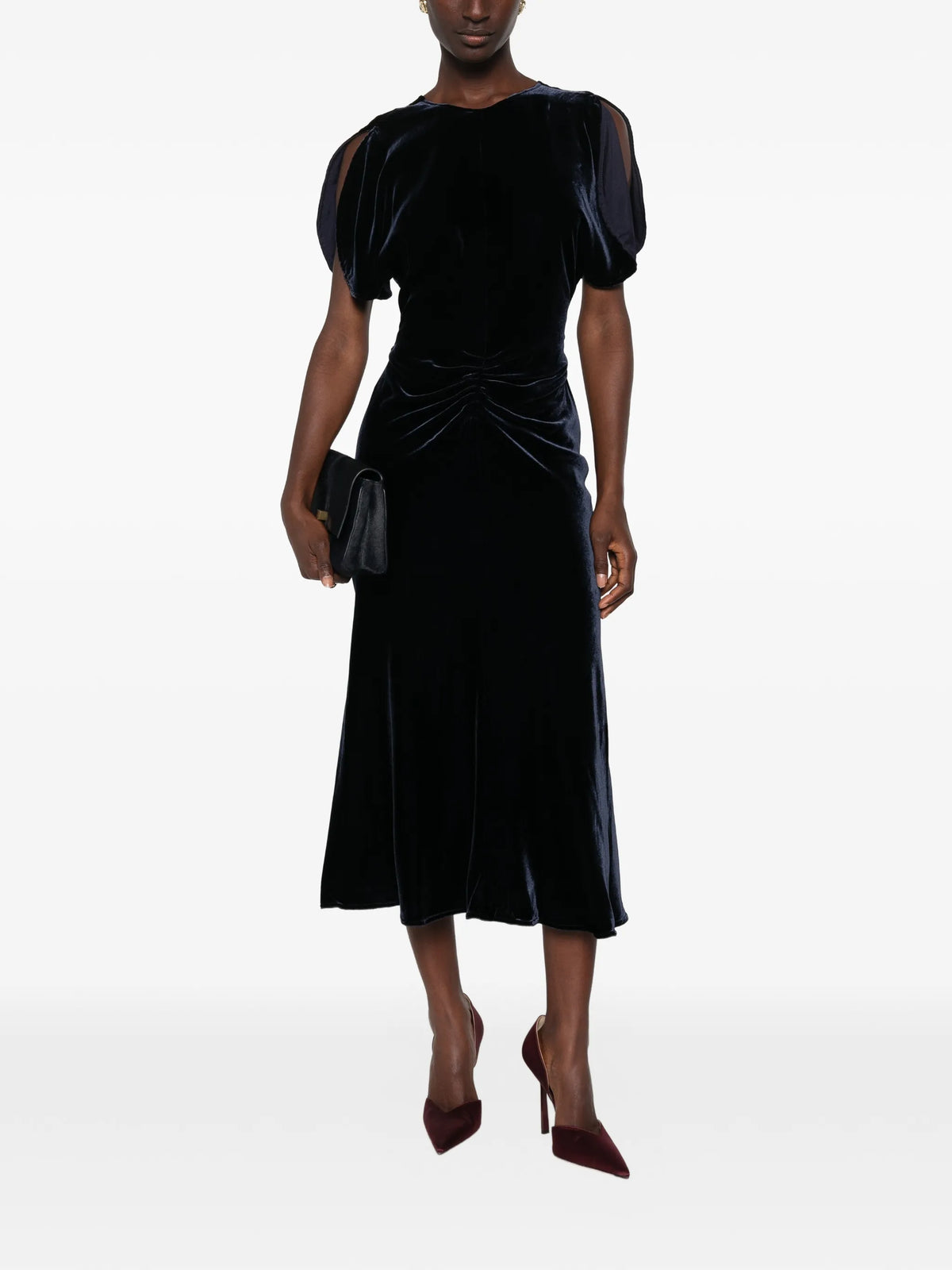velvet midi dress