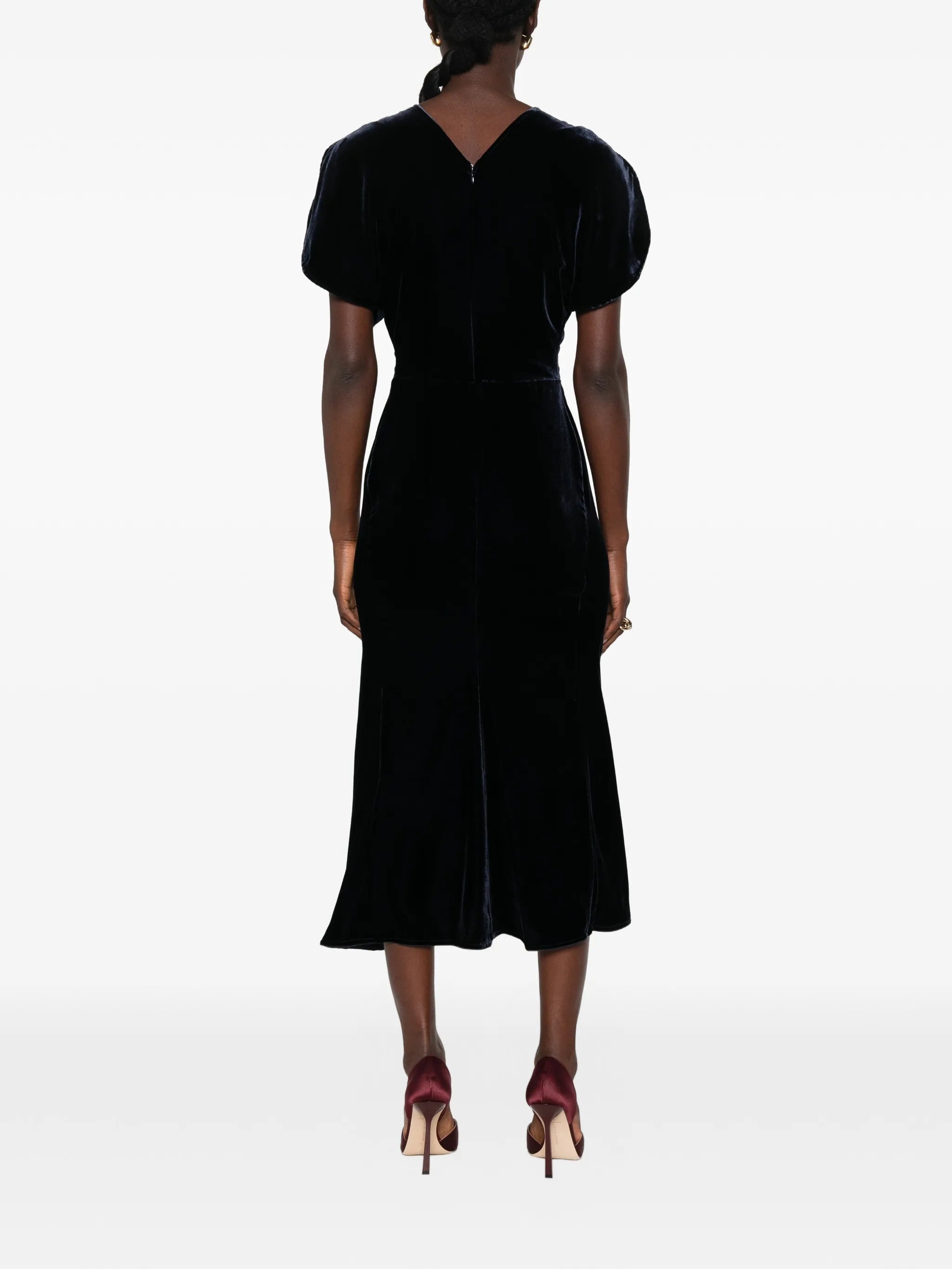 velvet midi dress