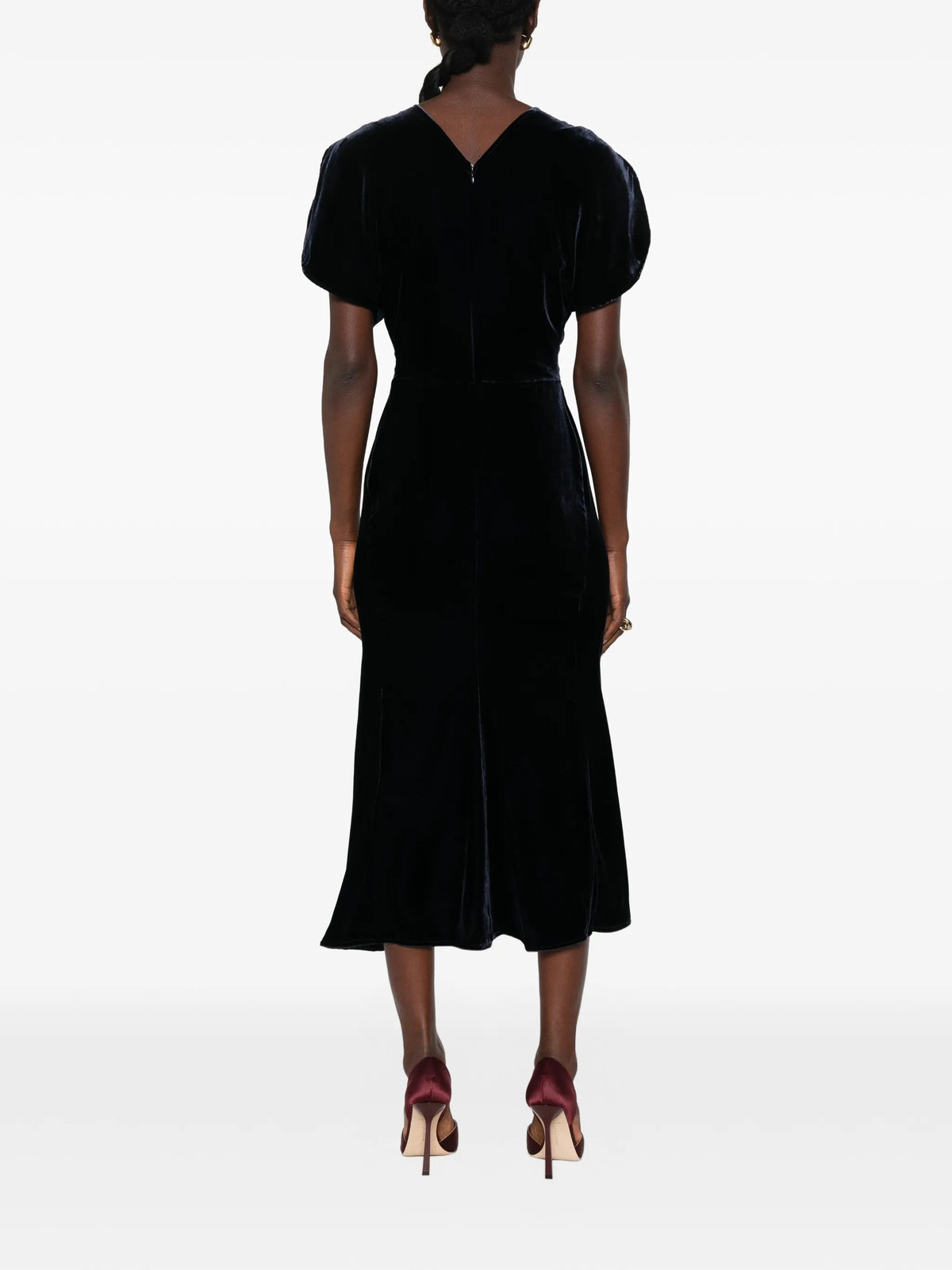 velvet midi dress