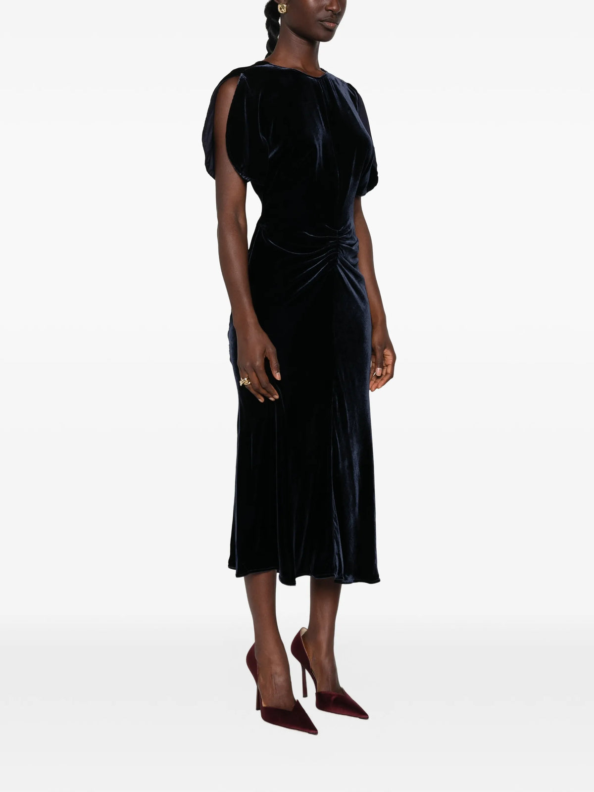 velvet midi dress